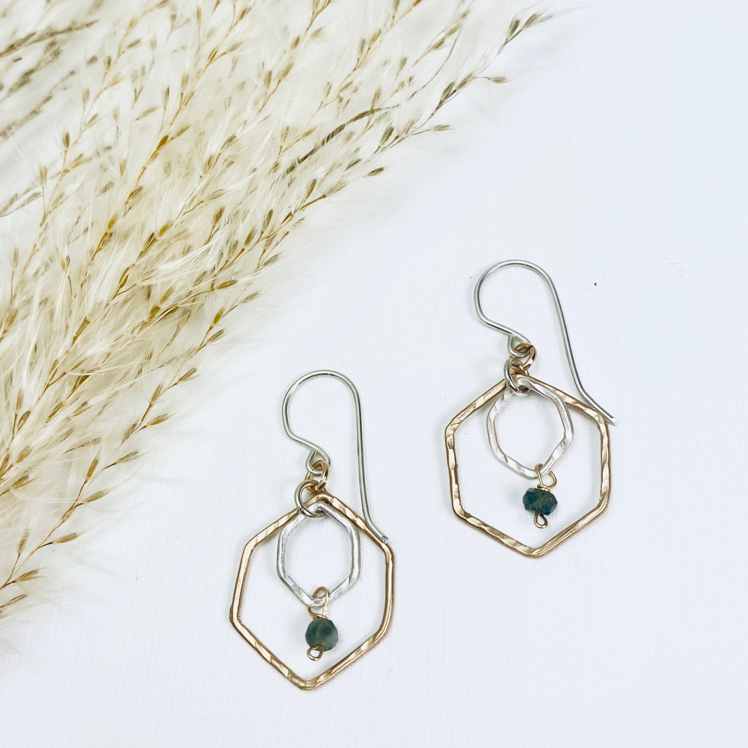 Honeycomb Moss Earrings