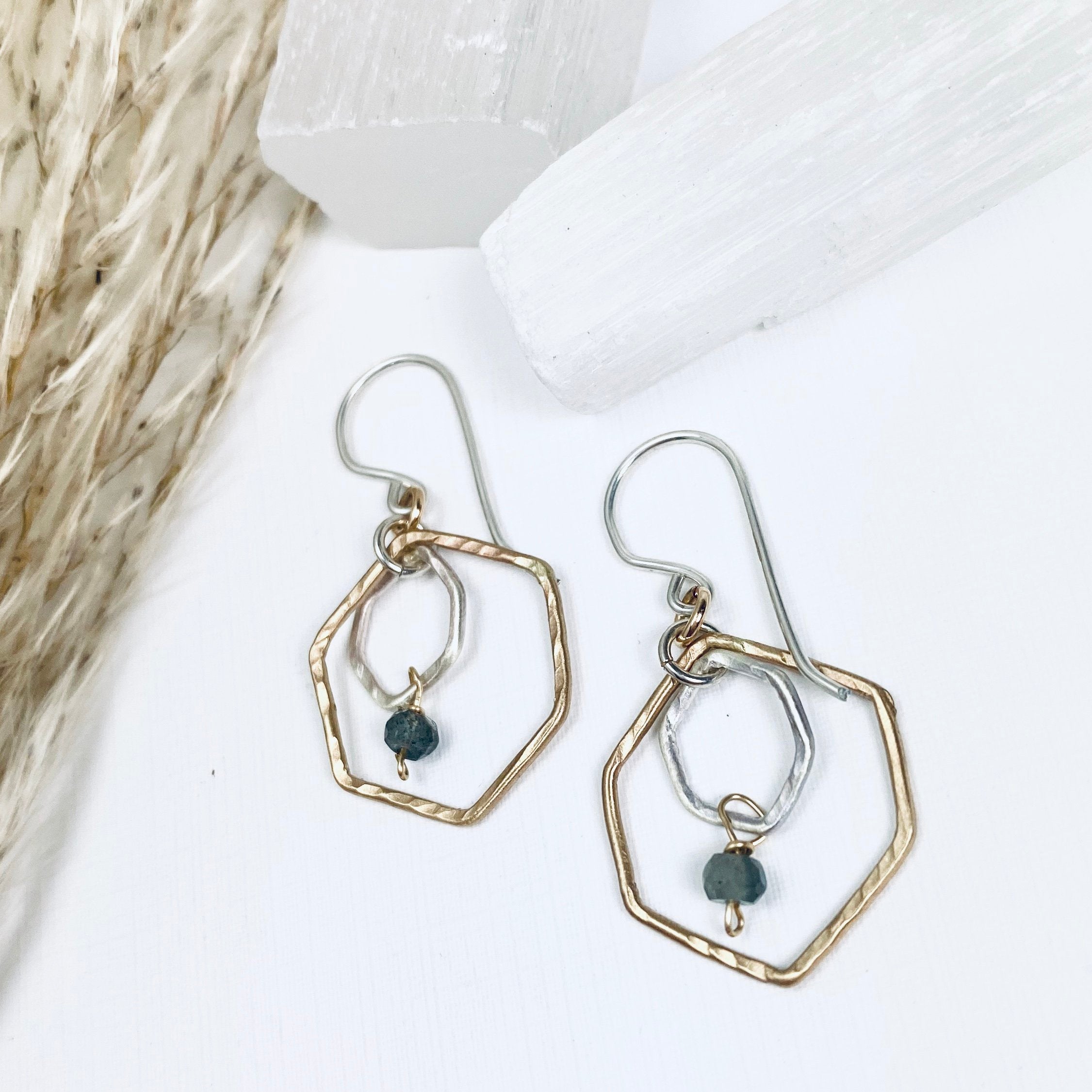 Honeycomb Moss Earrings