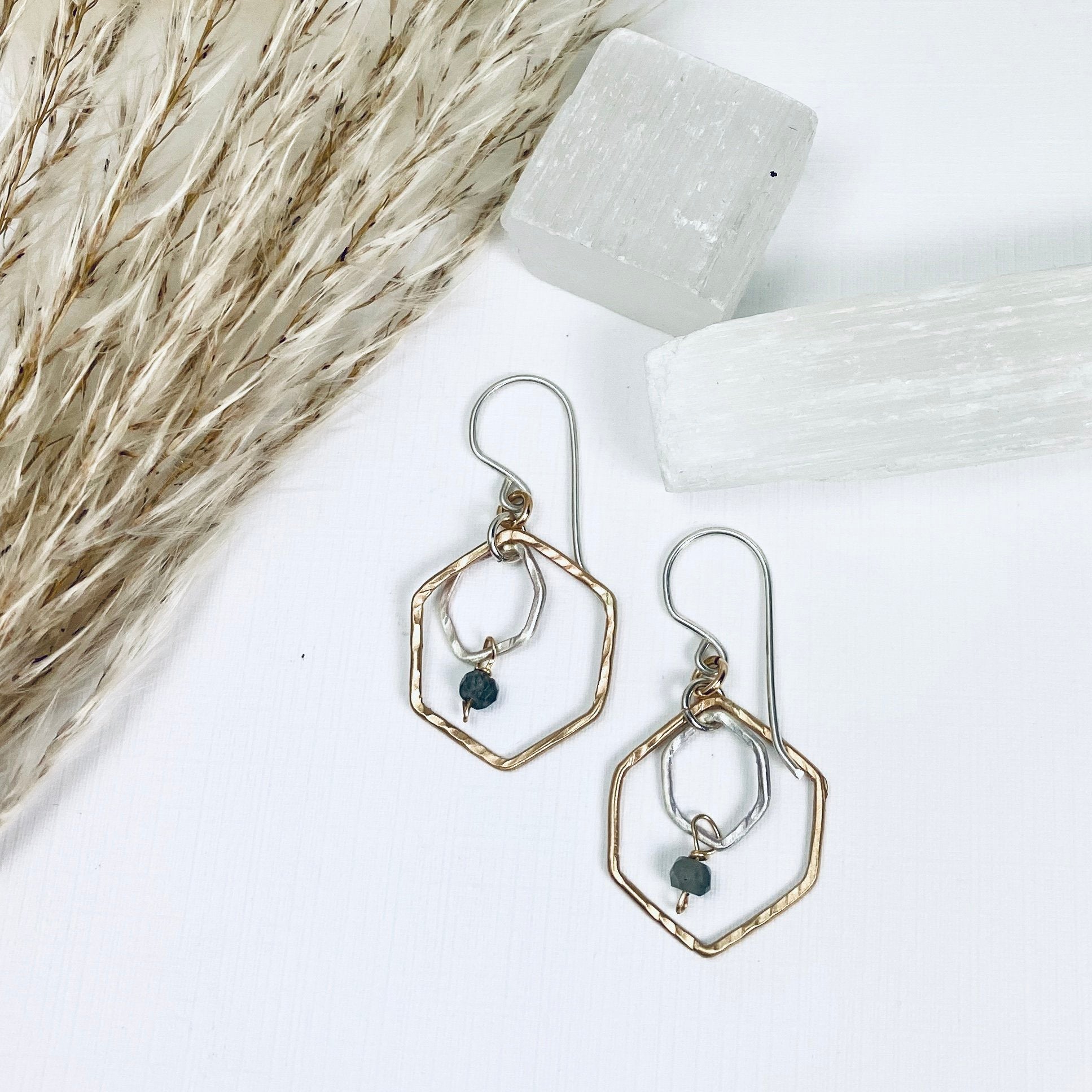 Honeycomb Moss Earrings