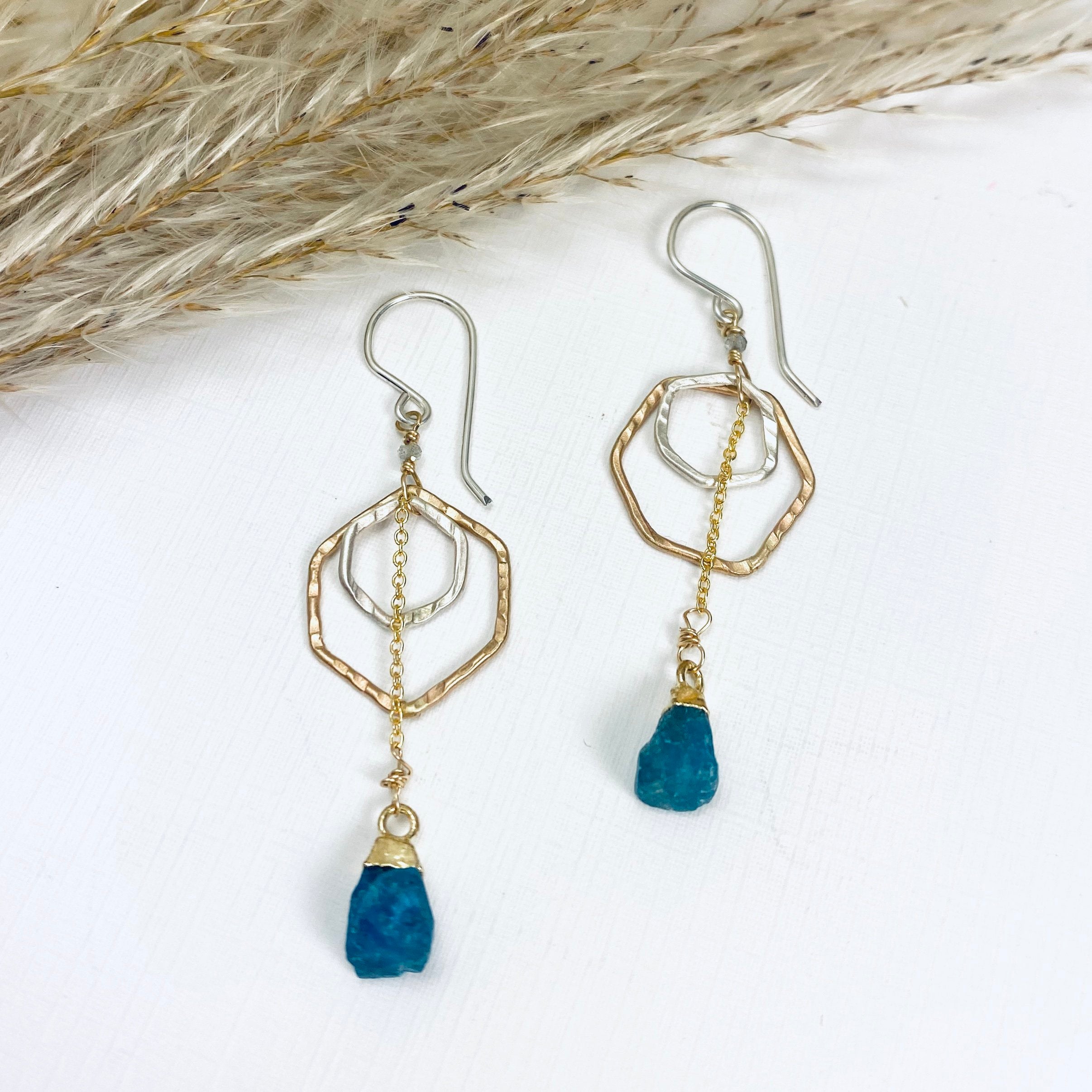 Honeycomb Apatite Earrings