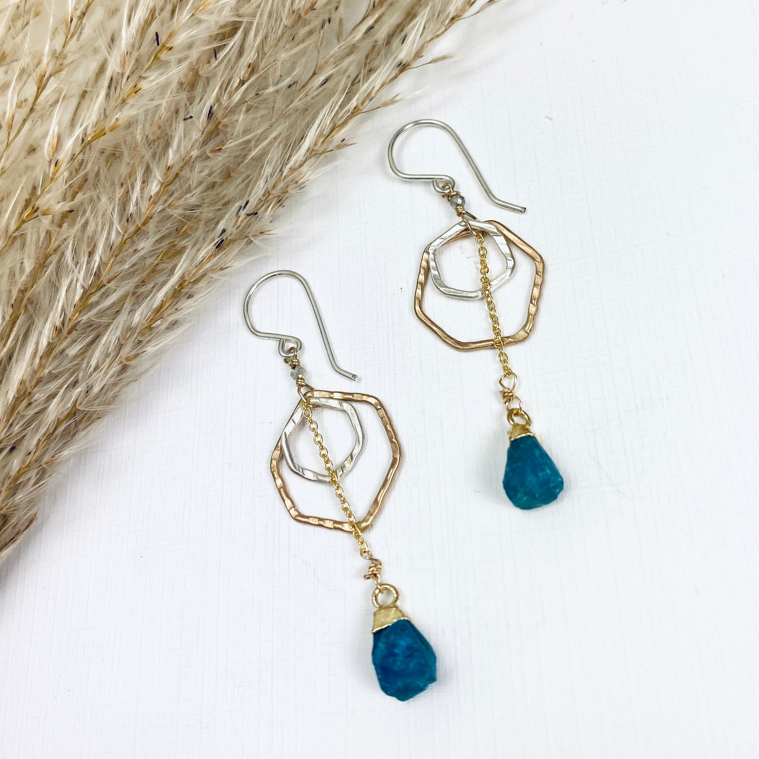 Honeycomb Apatite Earrings