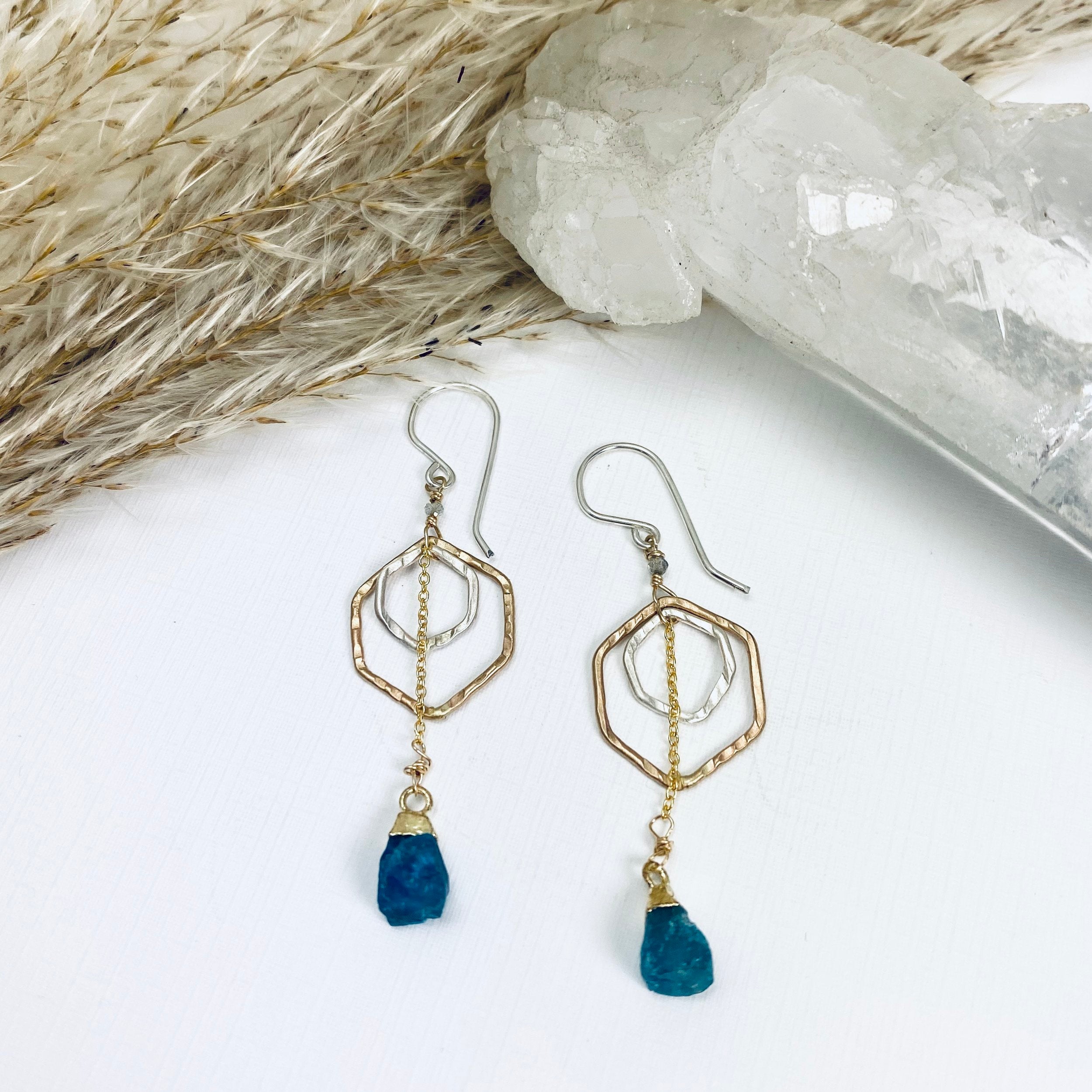 Honeycomb Apatite Earrings