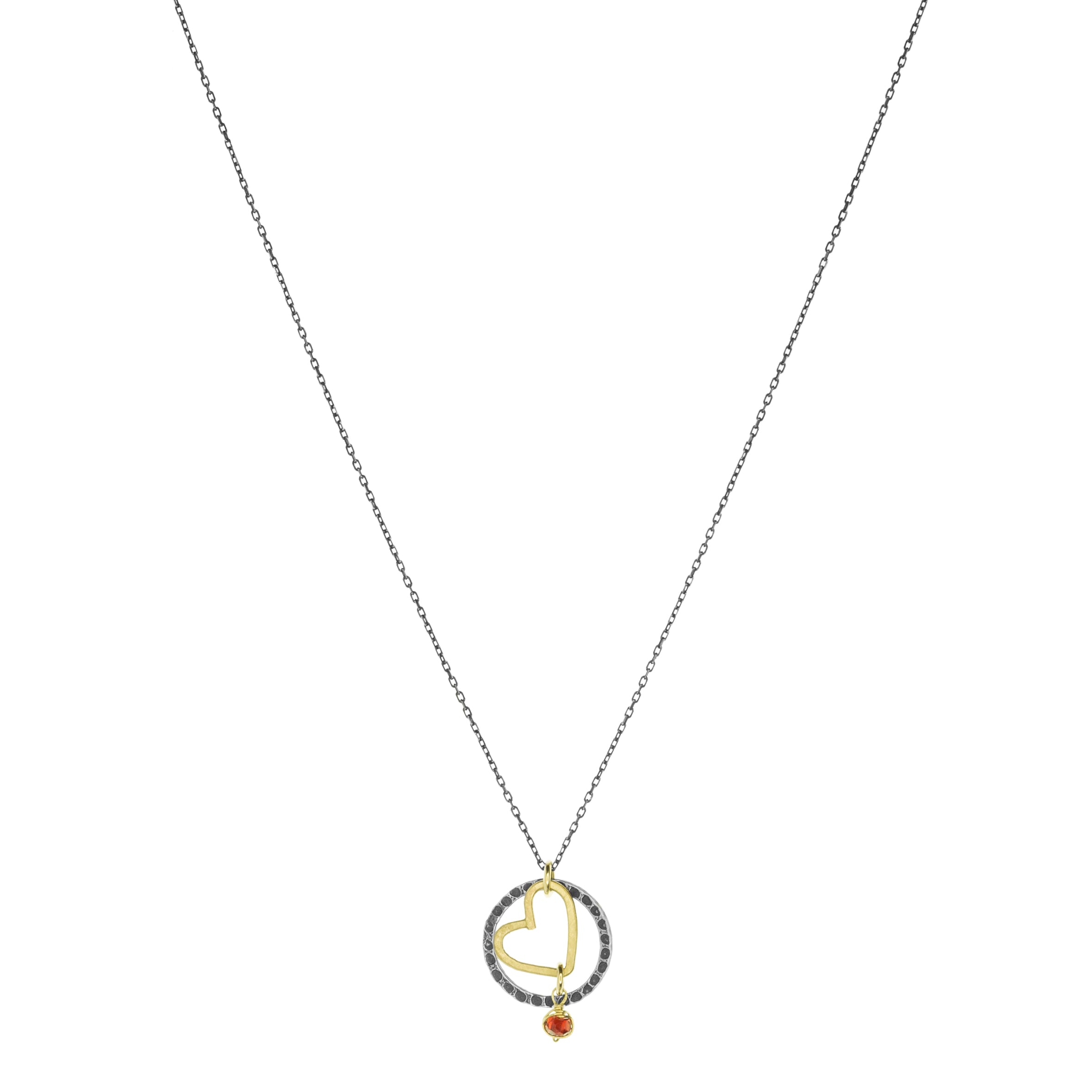 handmade silver gold heart necklace laura j designs