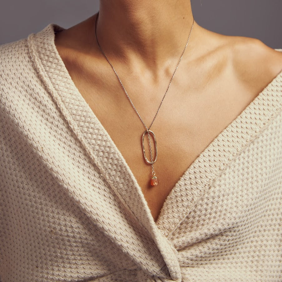 Carnelian Drip Necklace