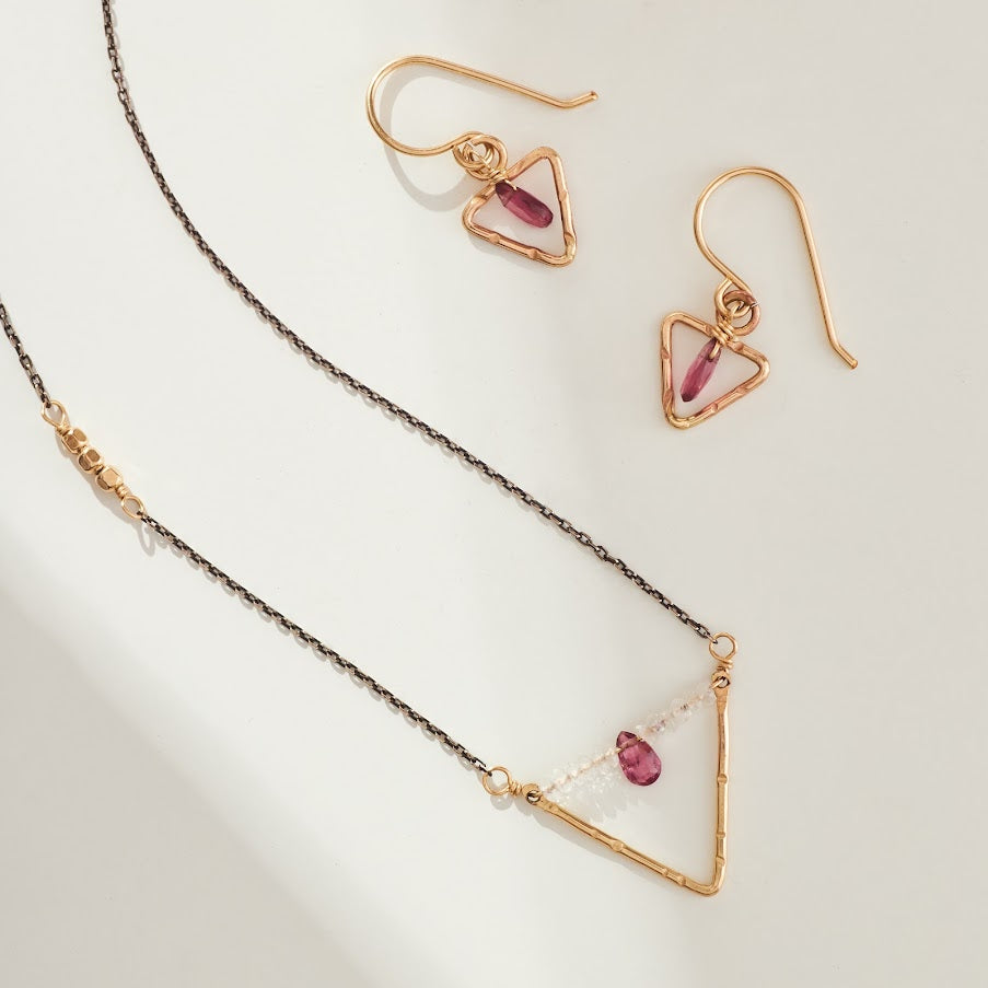 Mini Garnet Earrings