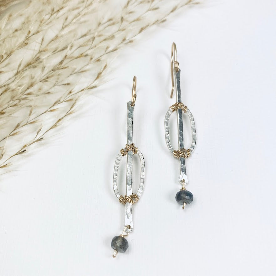 Silver Beam Earrings