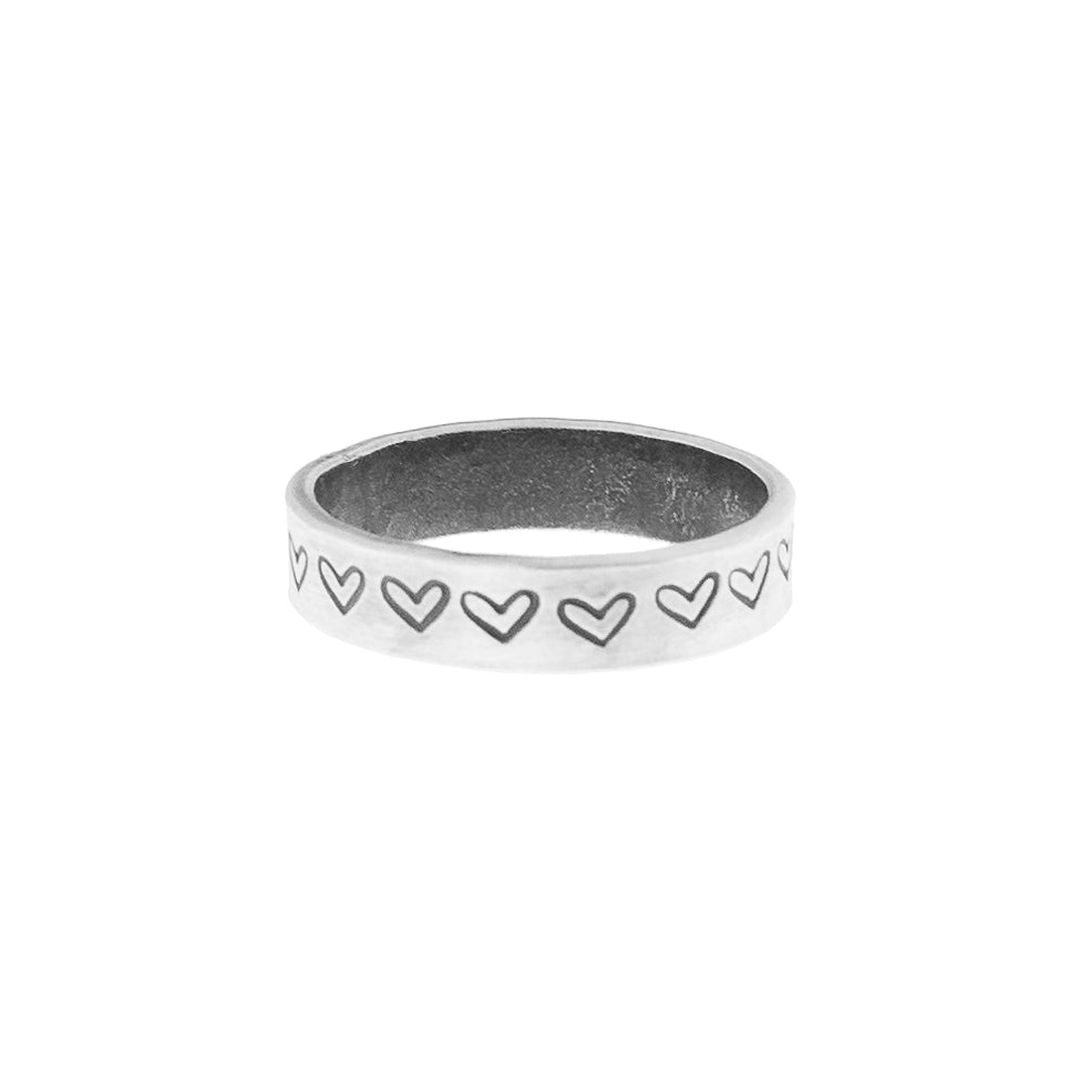 sterling silver heart stamped stacking ring laura j designs
