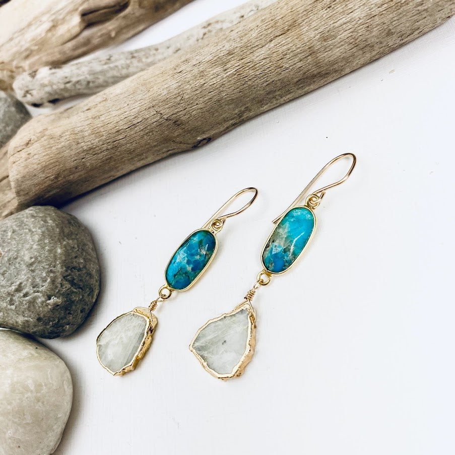 Moonstone Ocean Earrings