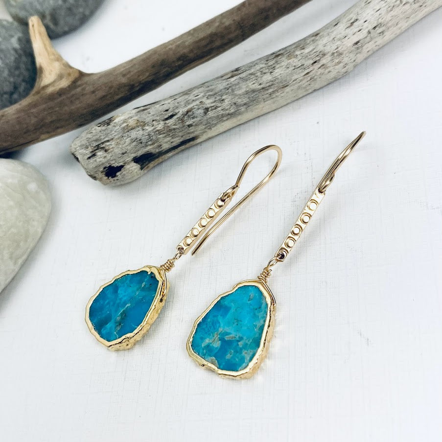 Turquoise Slab Earrings