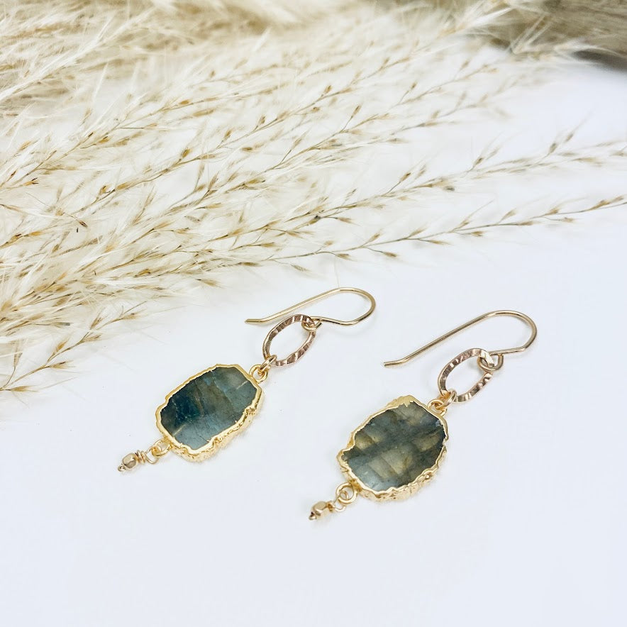Labradorite Beam Earrings