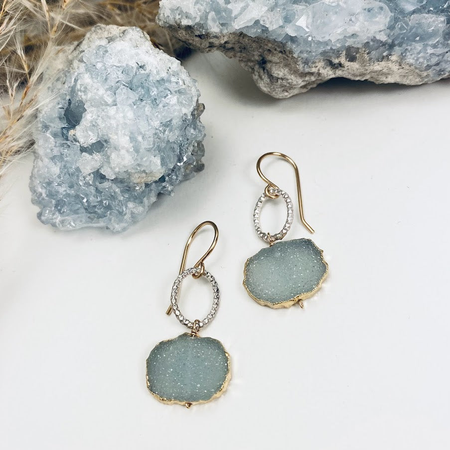 Organic Druzy Glitter Earrings