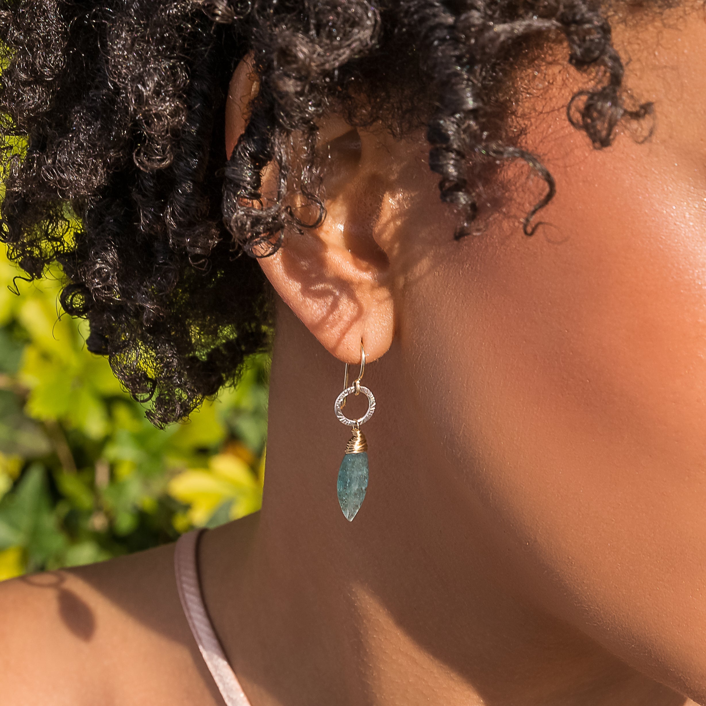 Kyanite Petal Earrings