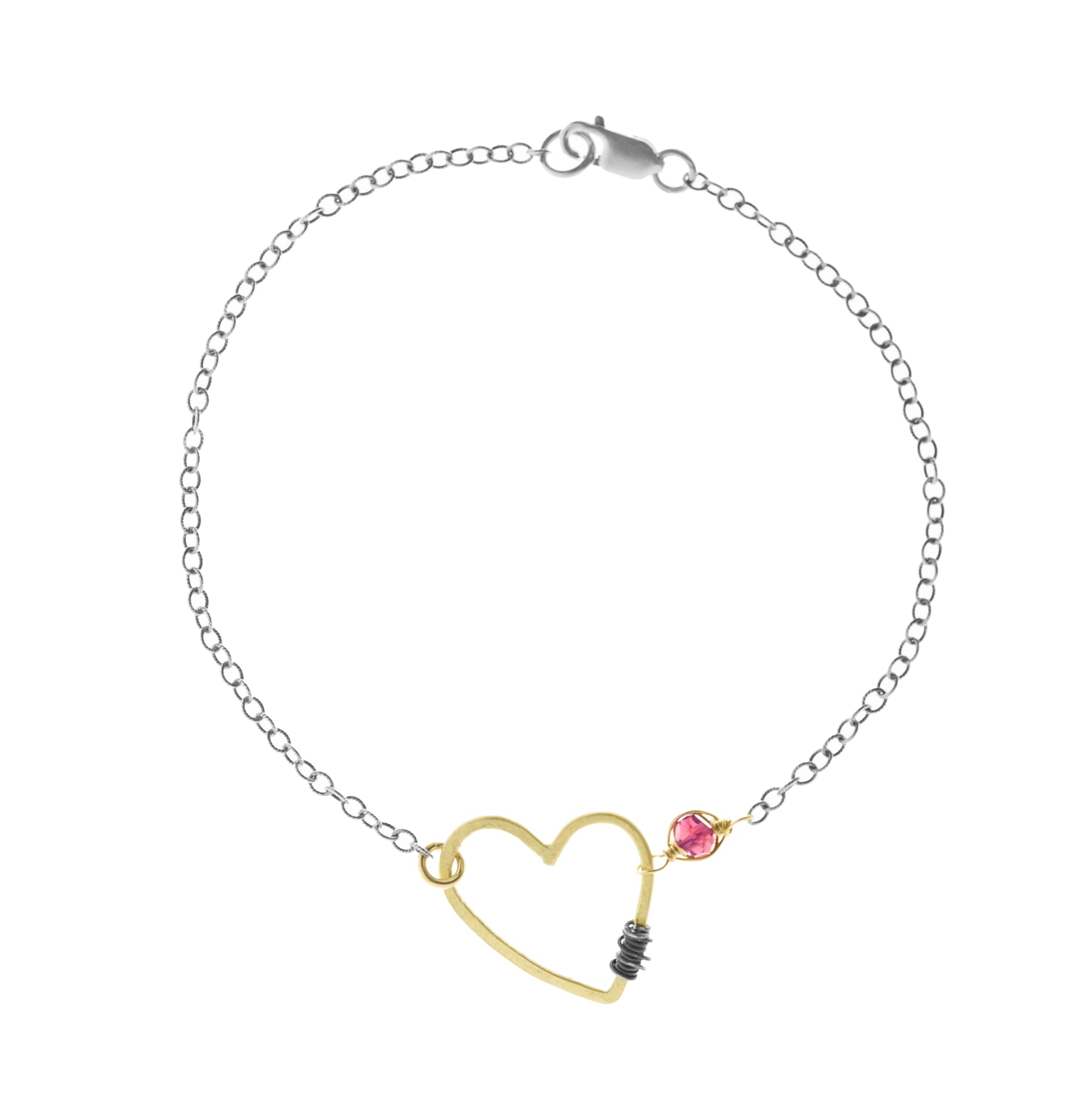 handmade gold silver garnet heart bracelet laura j designs