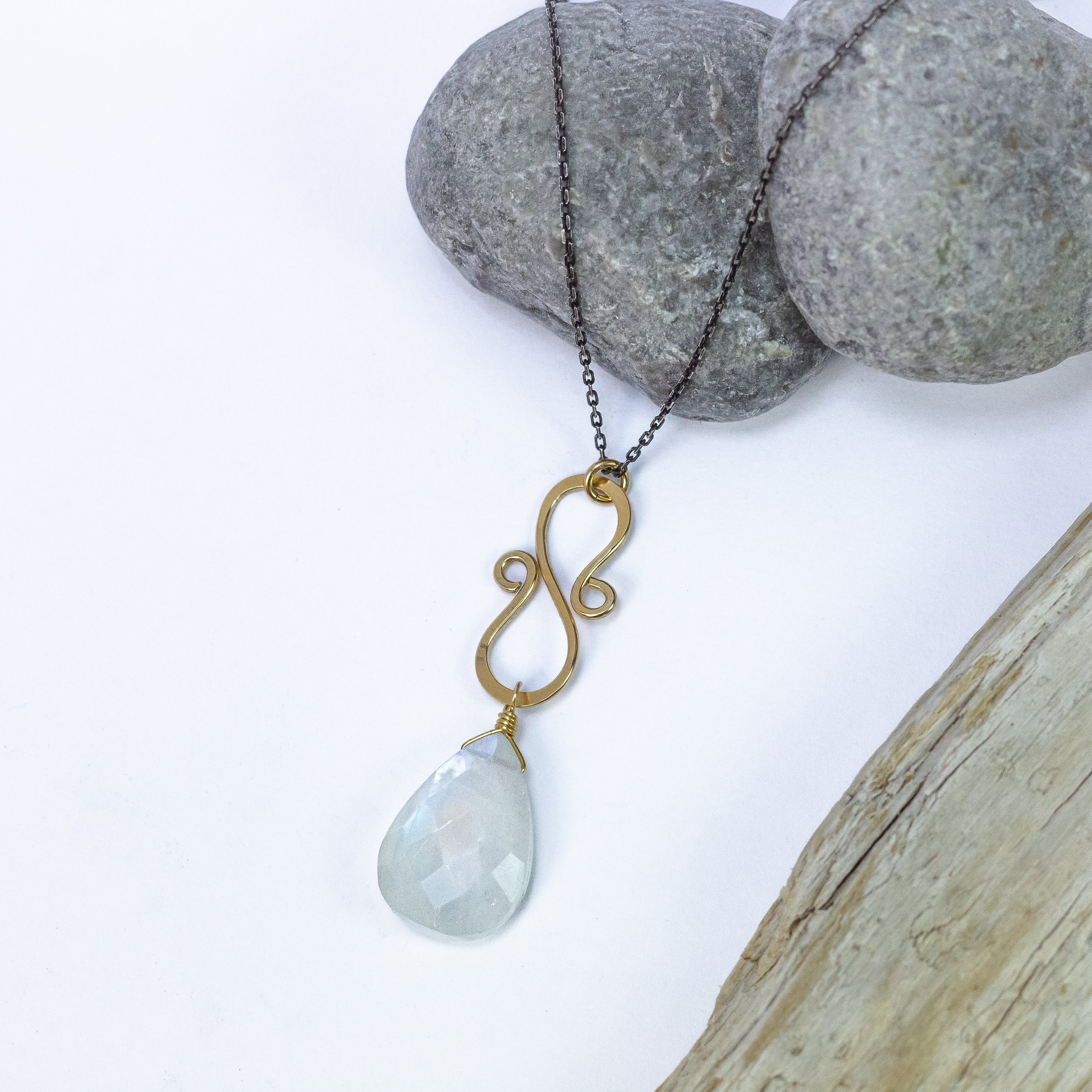 handmade gold filled moonstone pendant laura j designs