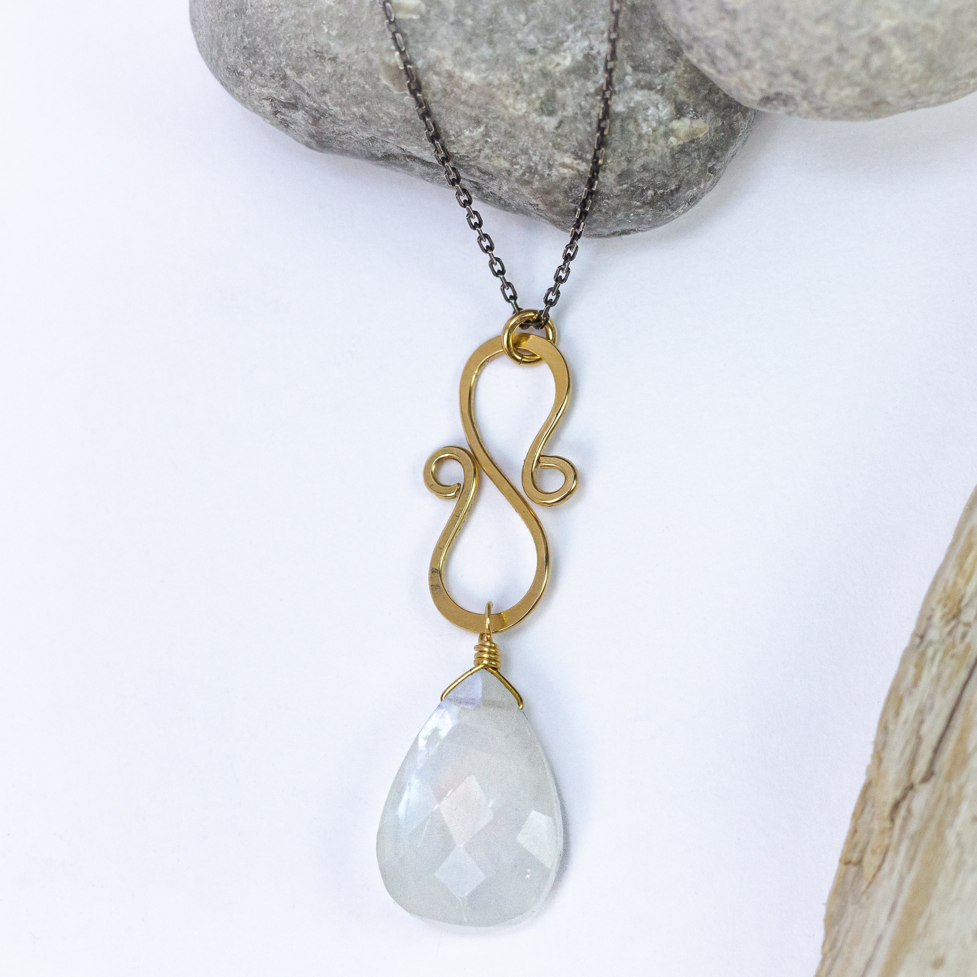 handmade gold filled moonstone pendant laura j designs