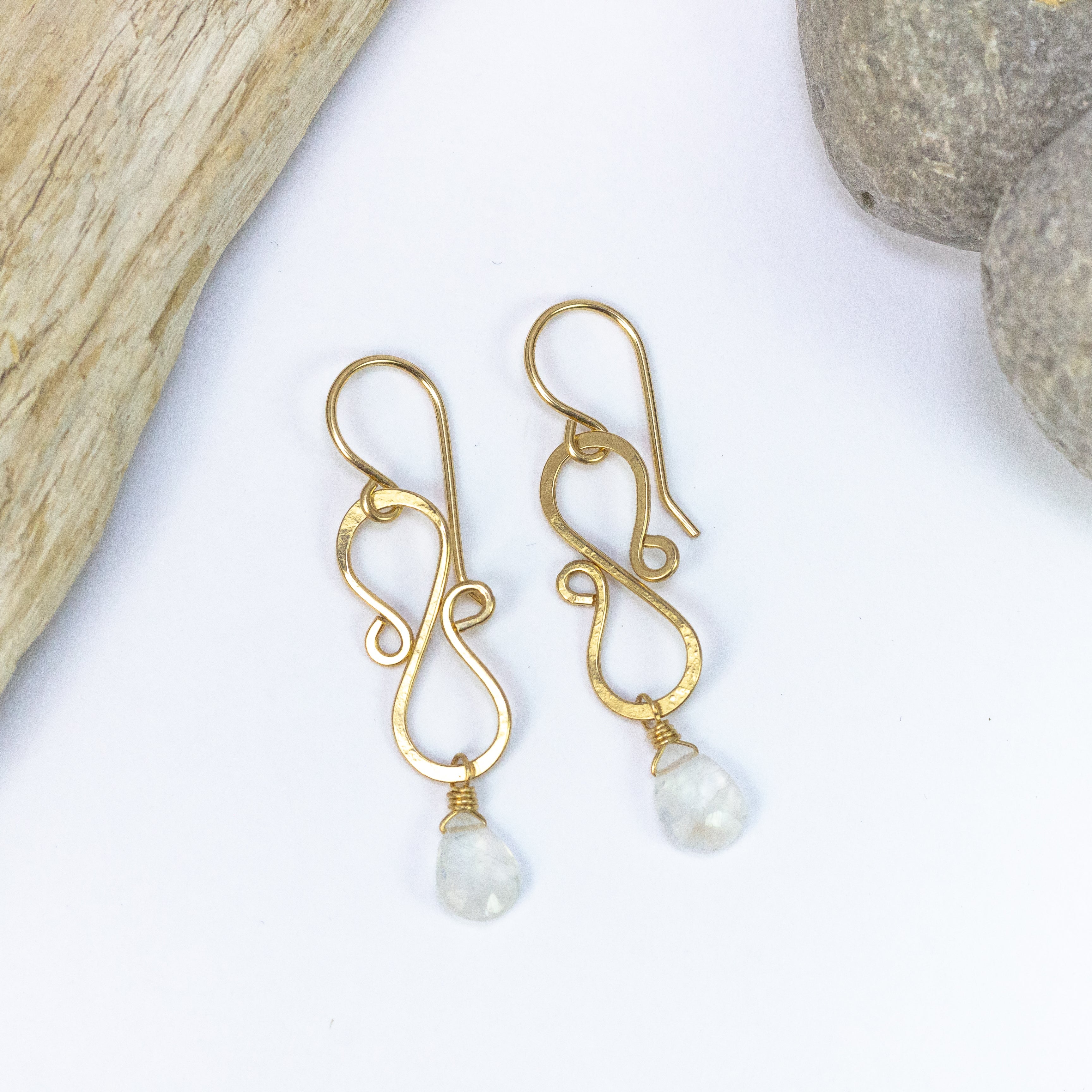 handmade gold filled moonstone earrings laura j designs