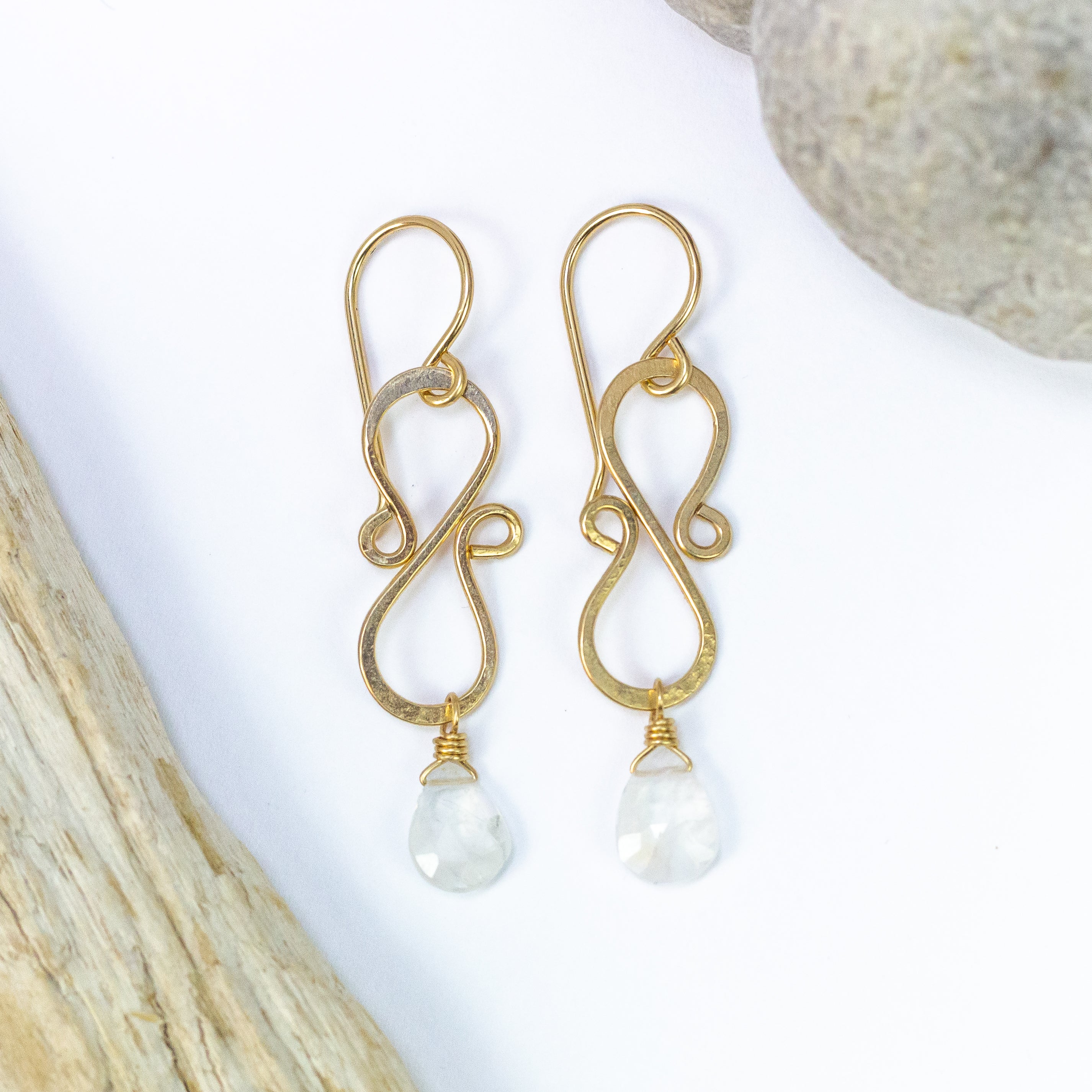 handmade gold filled moonstone earrings laura j designs