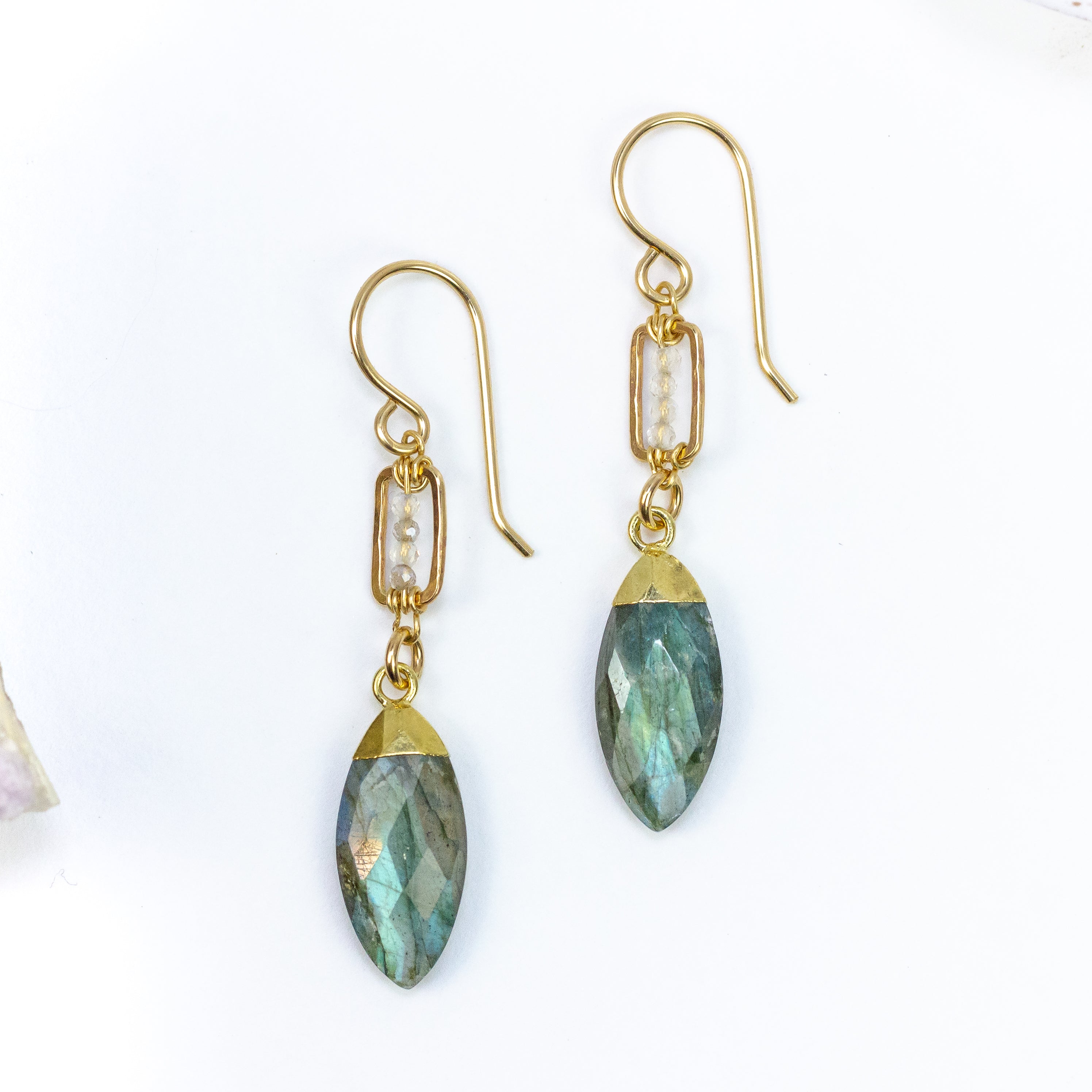 handmade gold filled labradorite gemstone earrings laura j designs