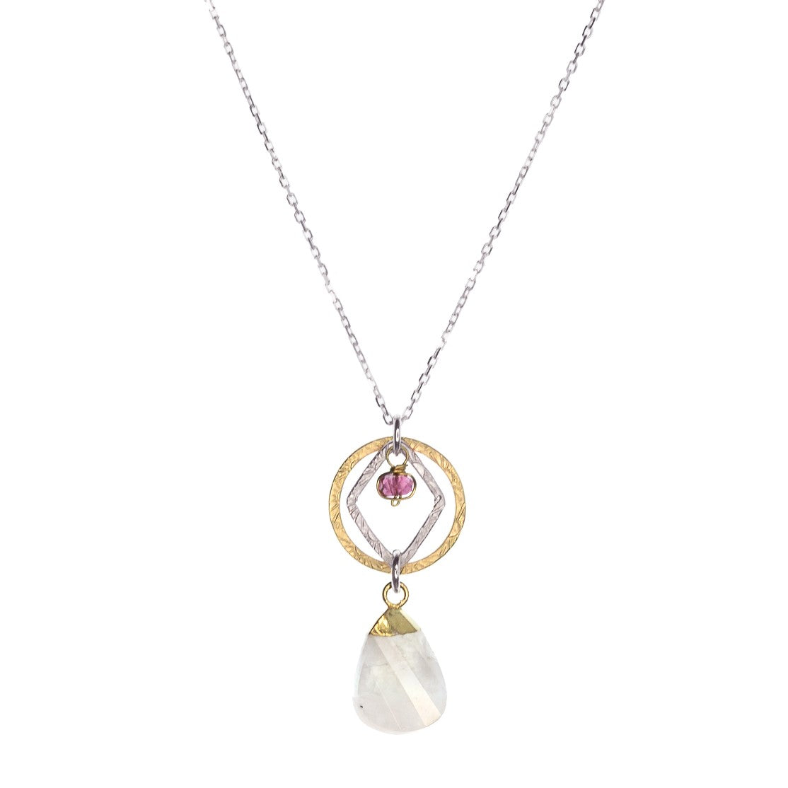 Moonstone Petal Necklace
