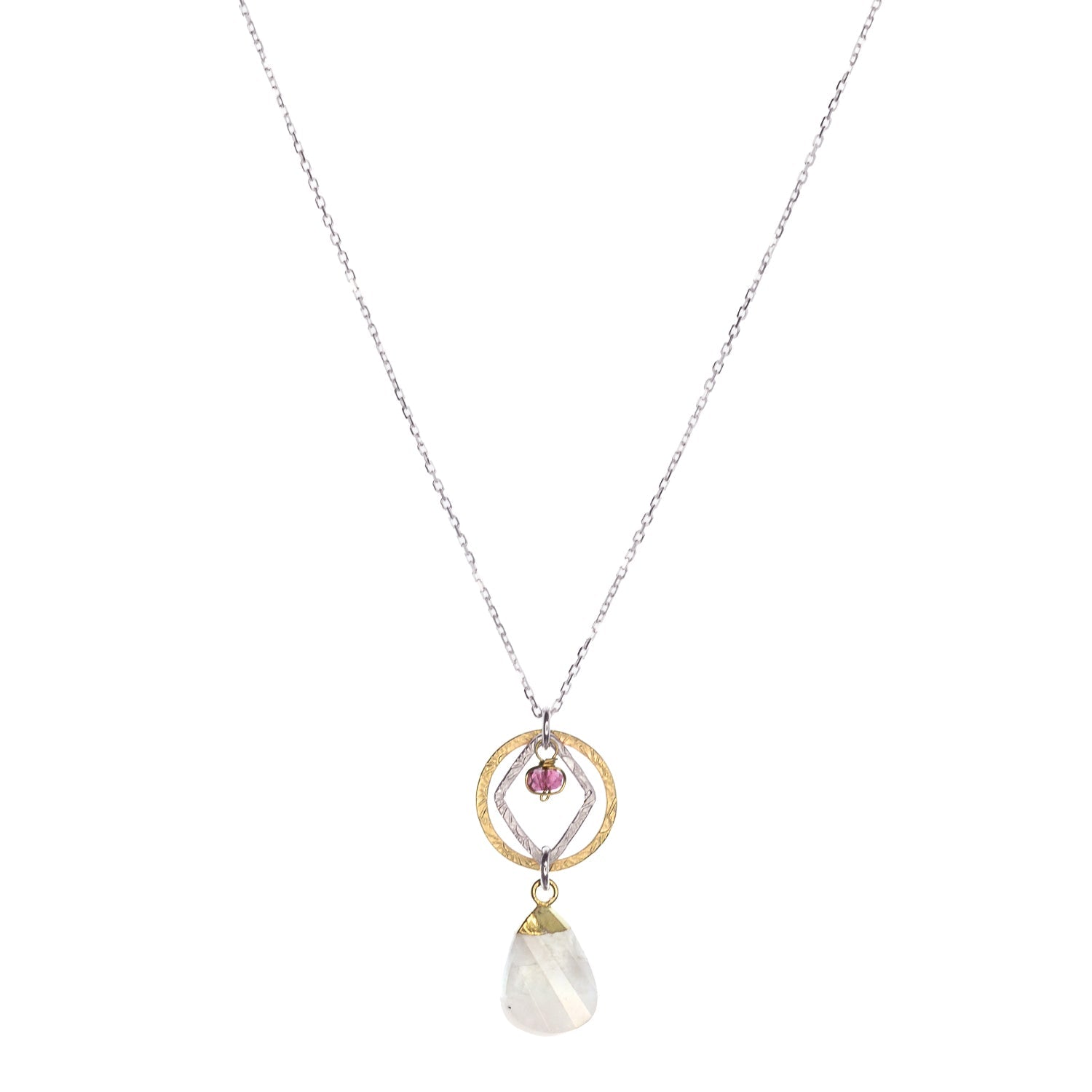 Moonstone Petal Necklace
