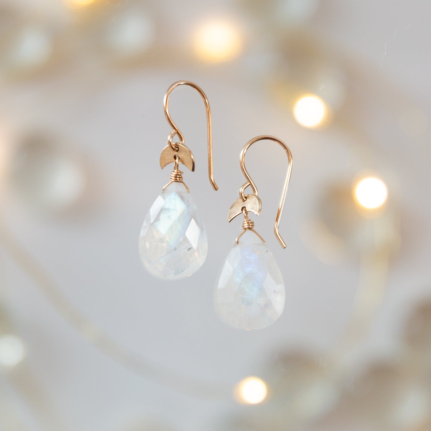handmade gold filled large moonstone gemstones earrings laura j designs