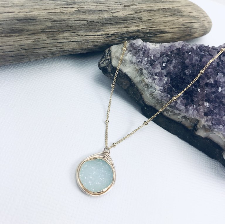 Druzy Drop Necklace