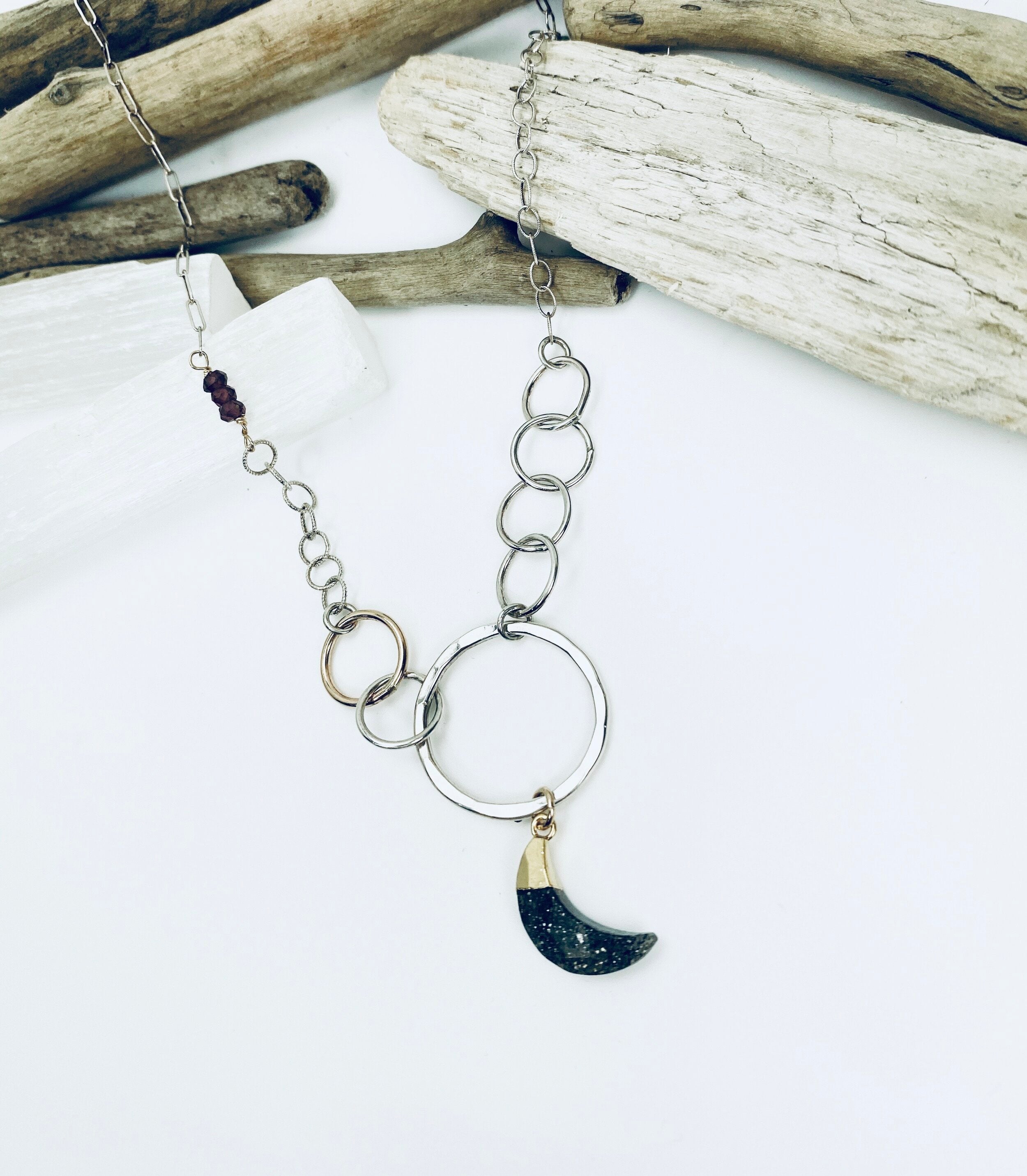 Moonlit Rings Necklace