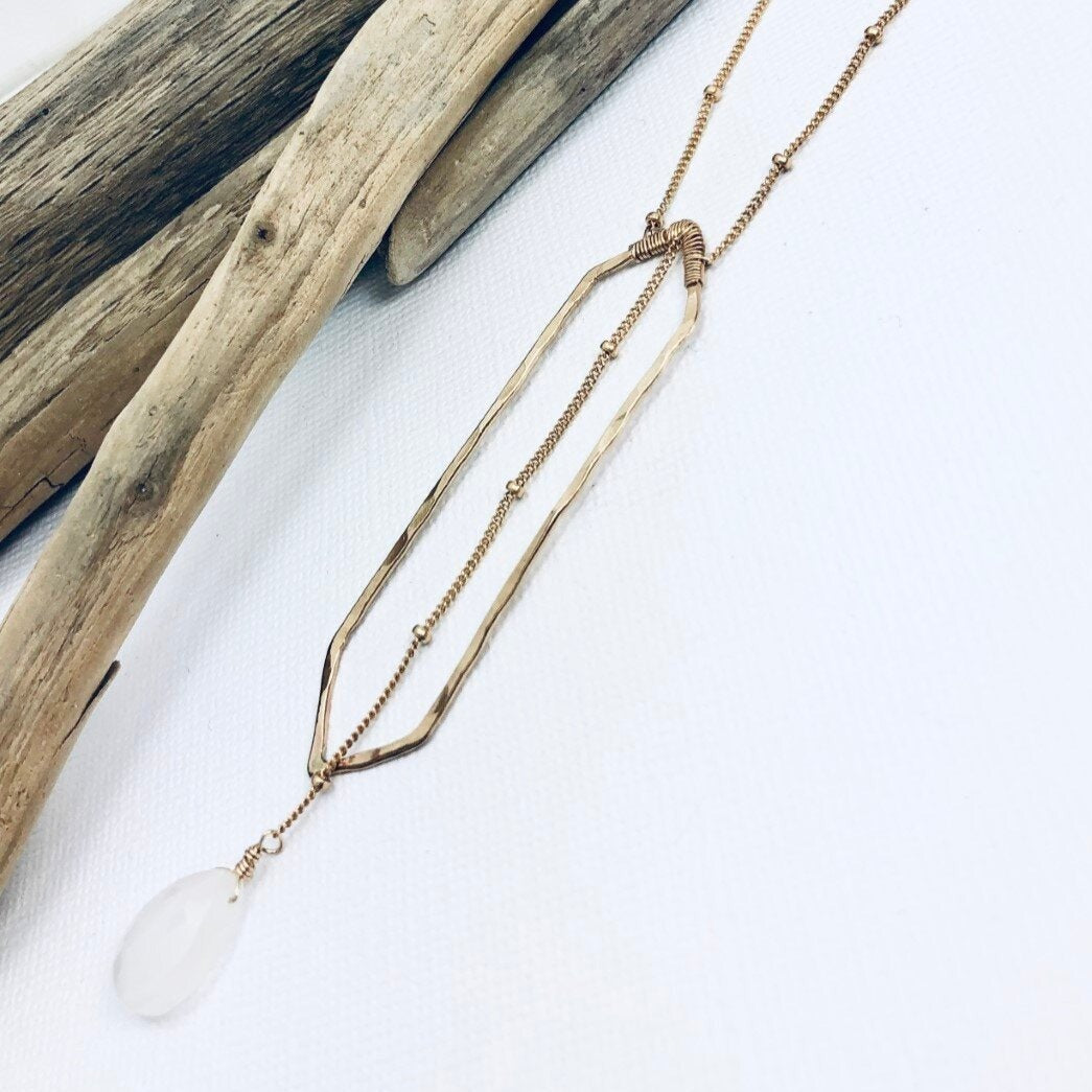 Geometric Moonstone Necklace