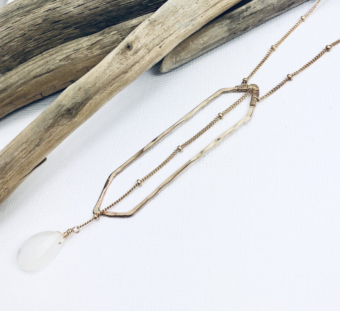 Geometric Moonstone Necklace