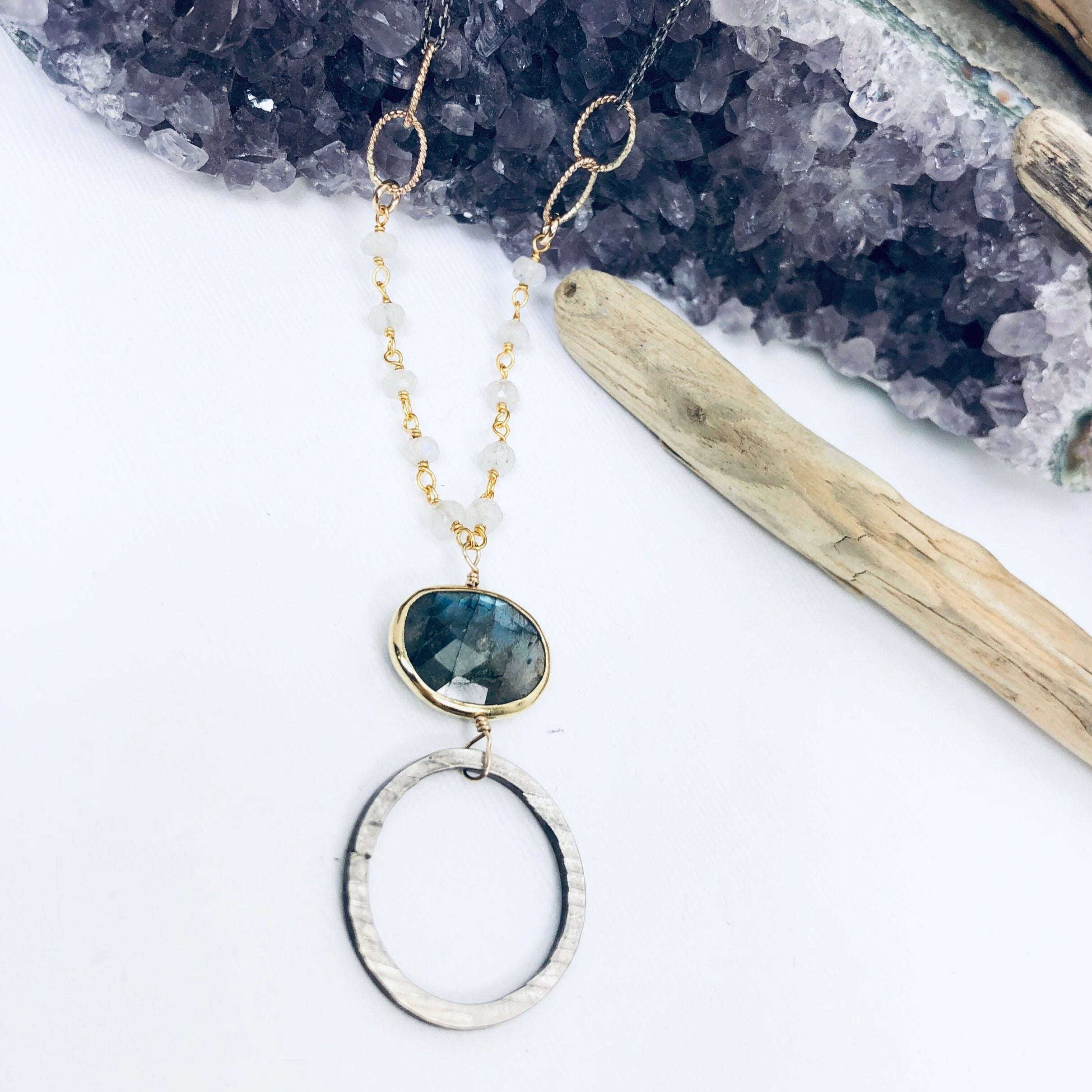 Labradorite Drop Necklace