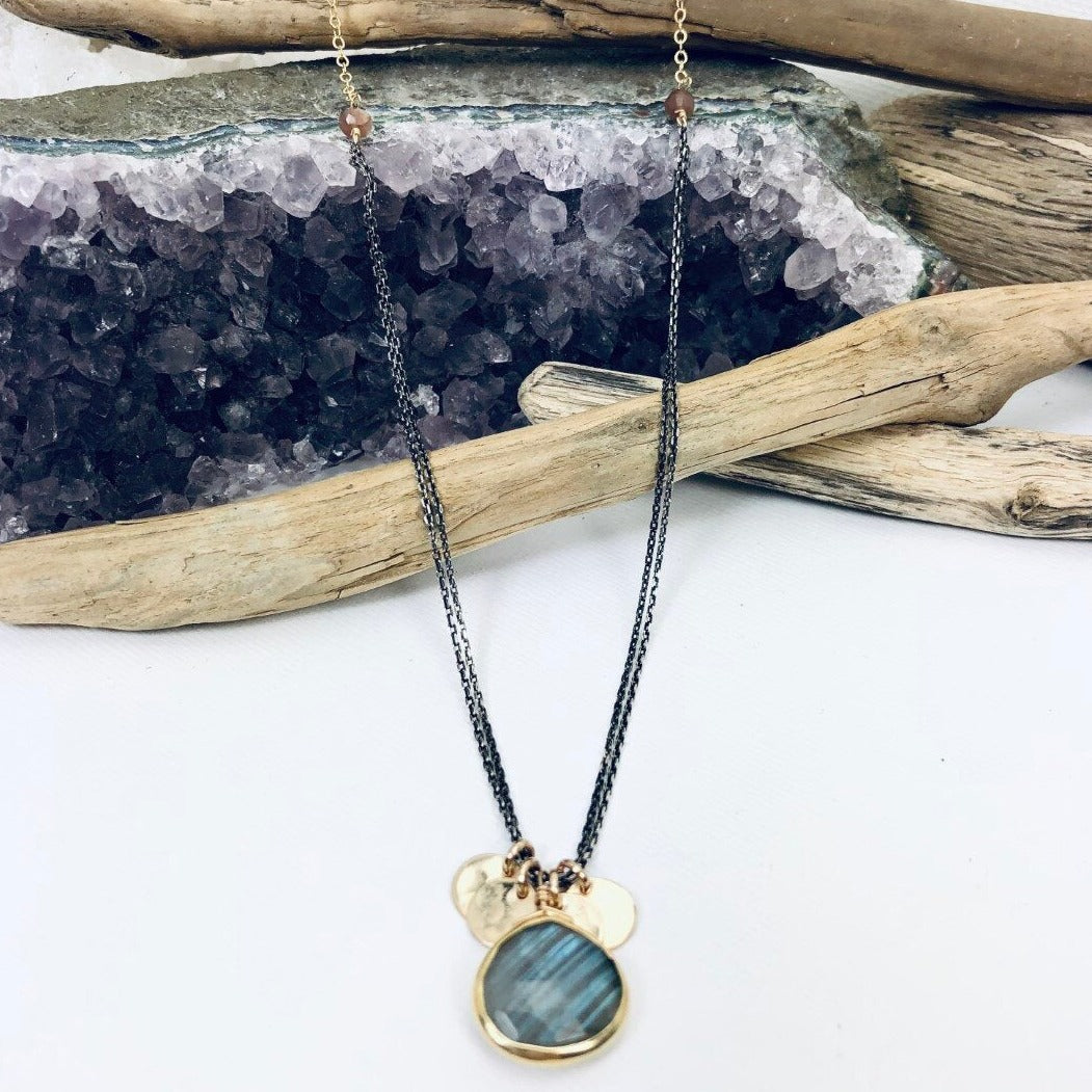 Labradorite Discs Necklace