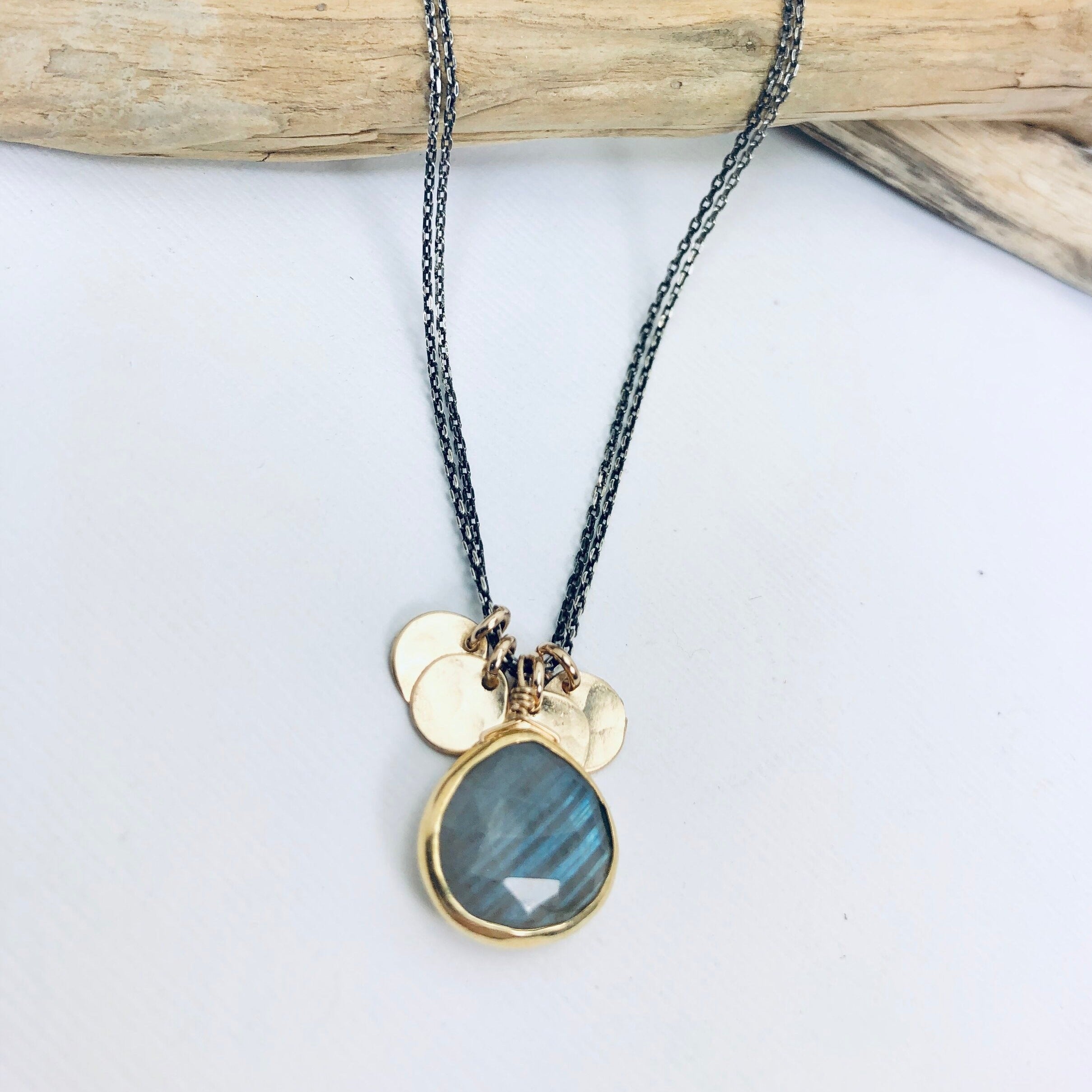 Labradorite Discs Necklace