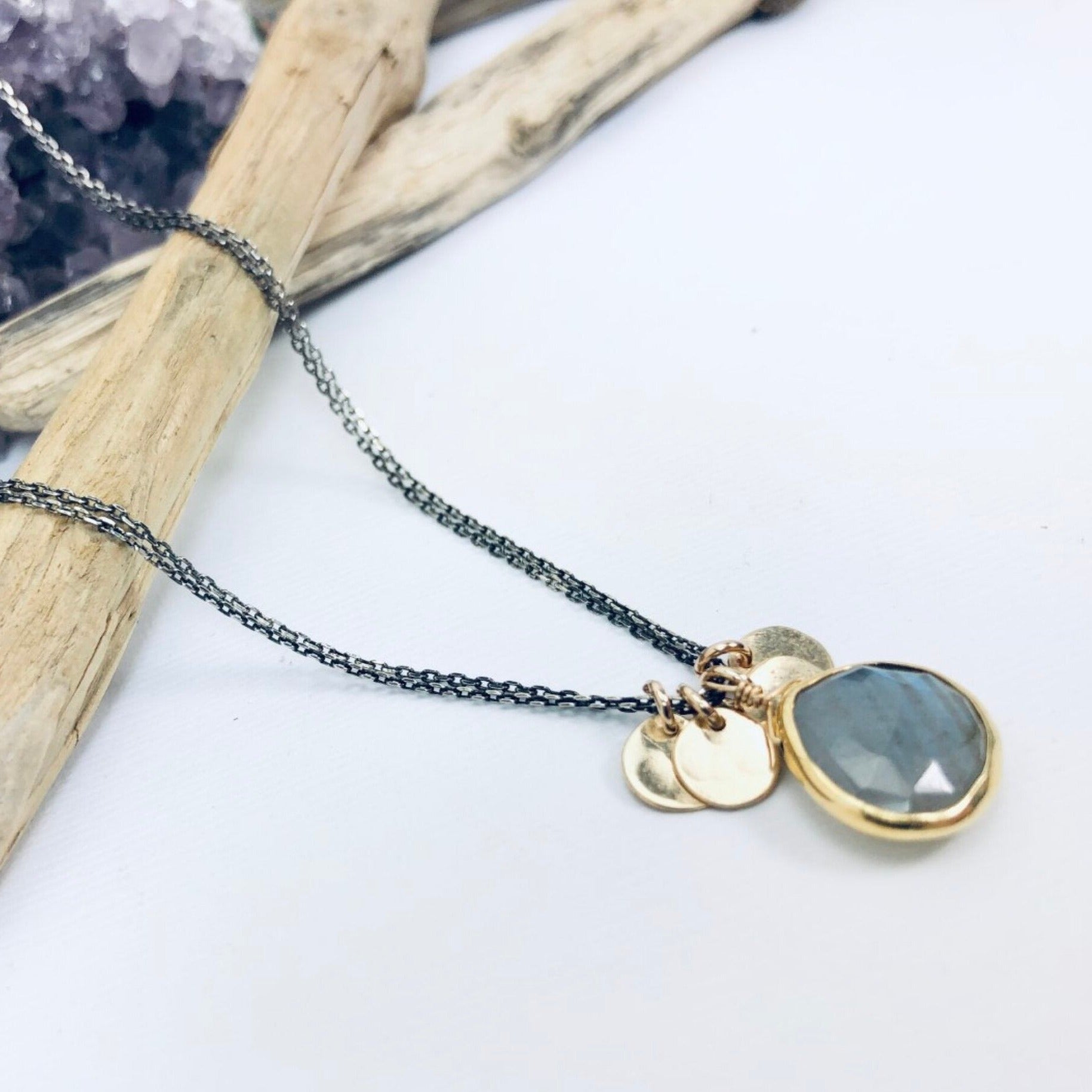Labradorite Discs Necklace
