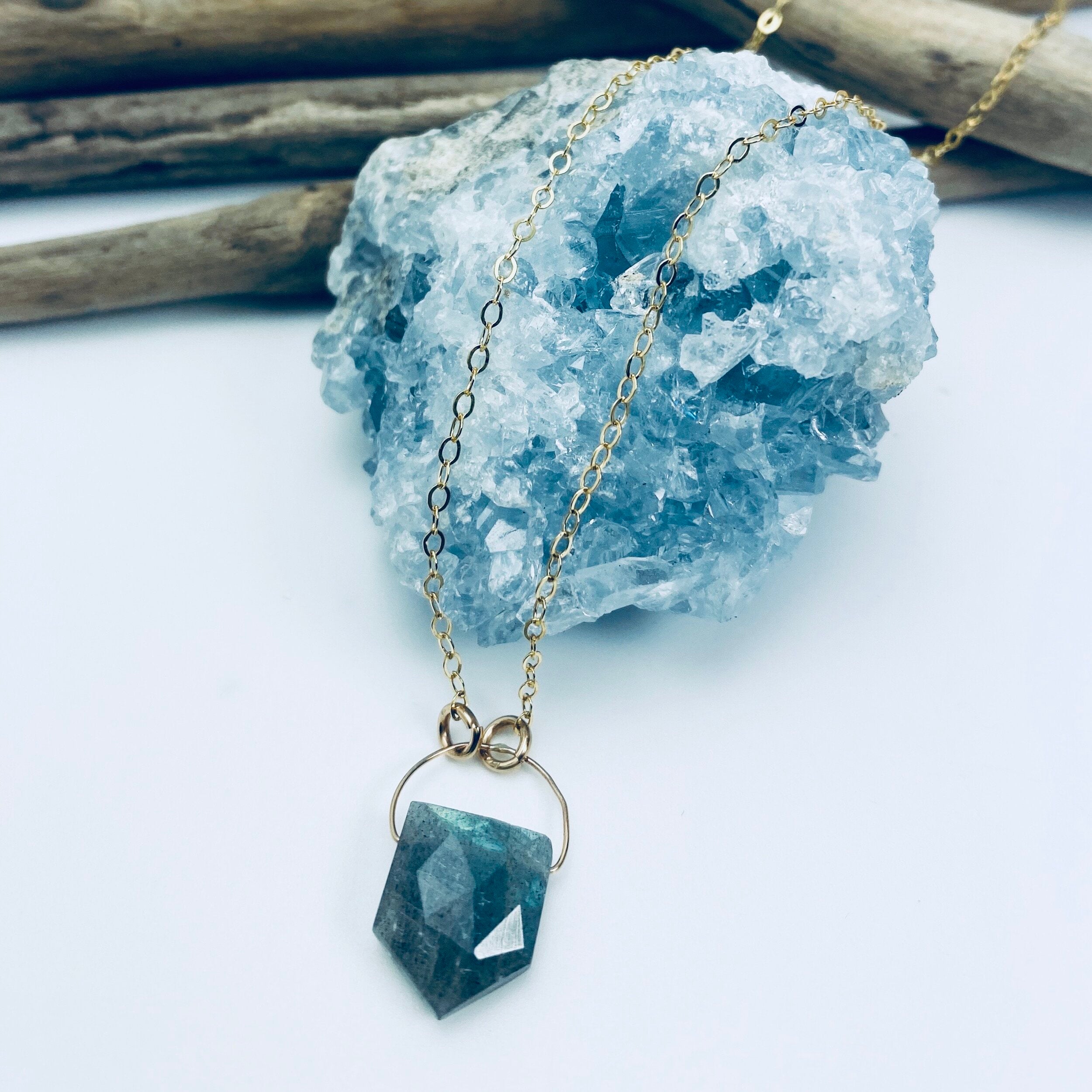 Labradorite Dagger Necklace