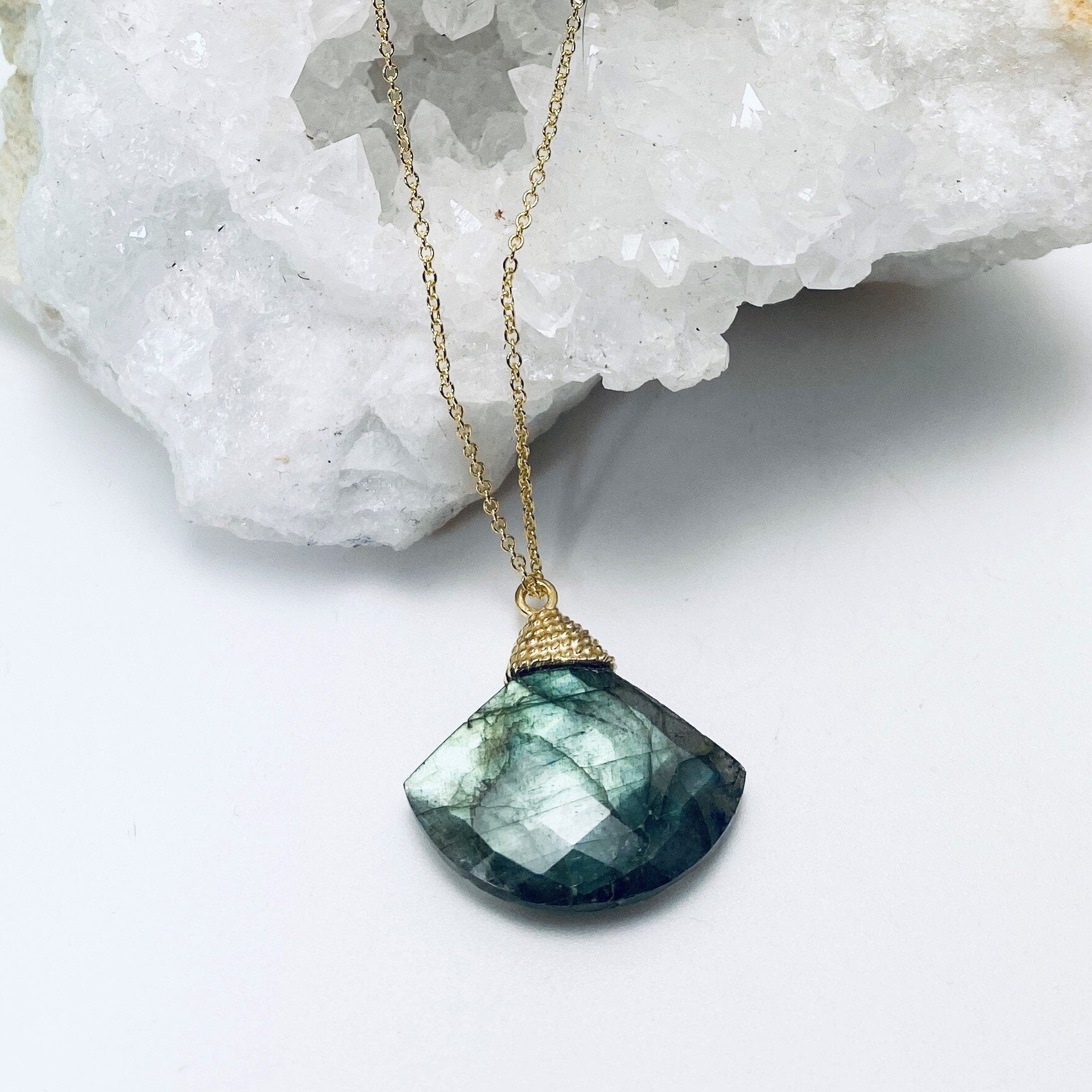 Labradorite Fan Necklace