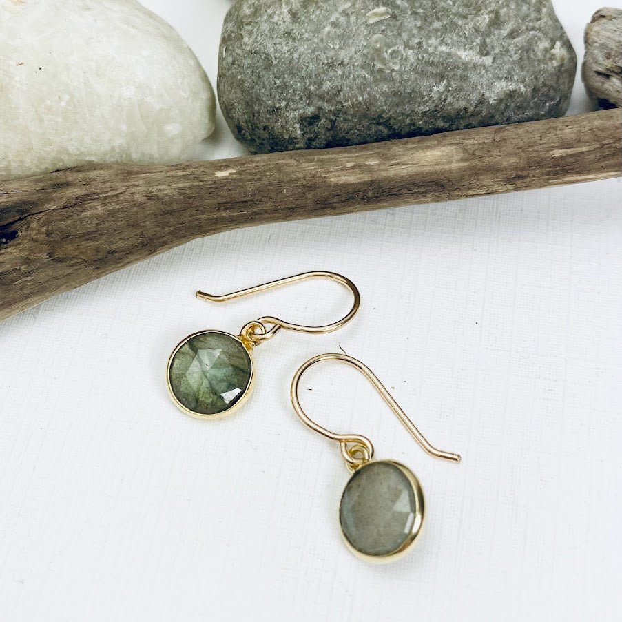 Coin Gemstone Earrings