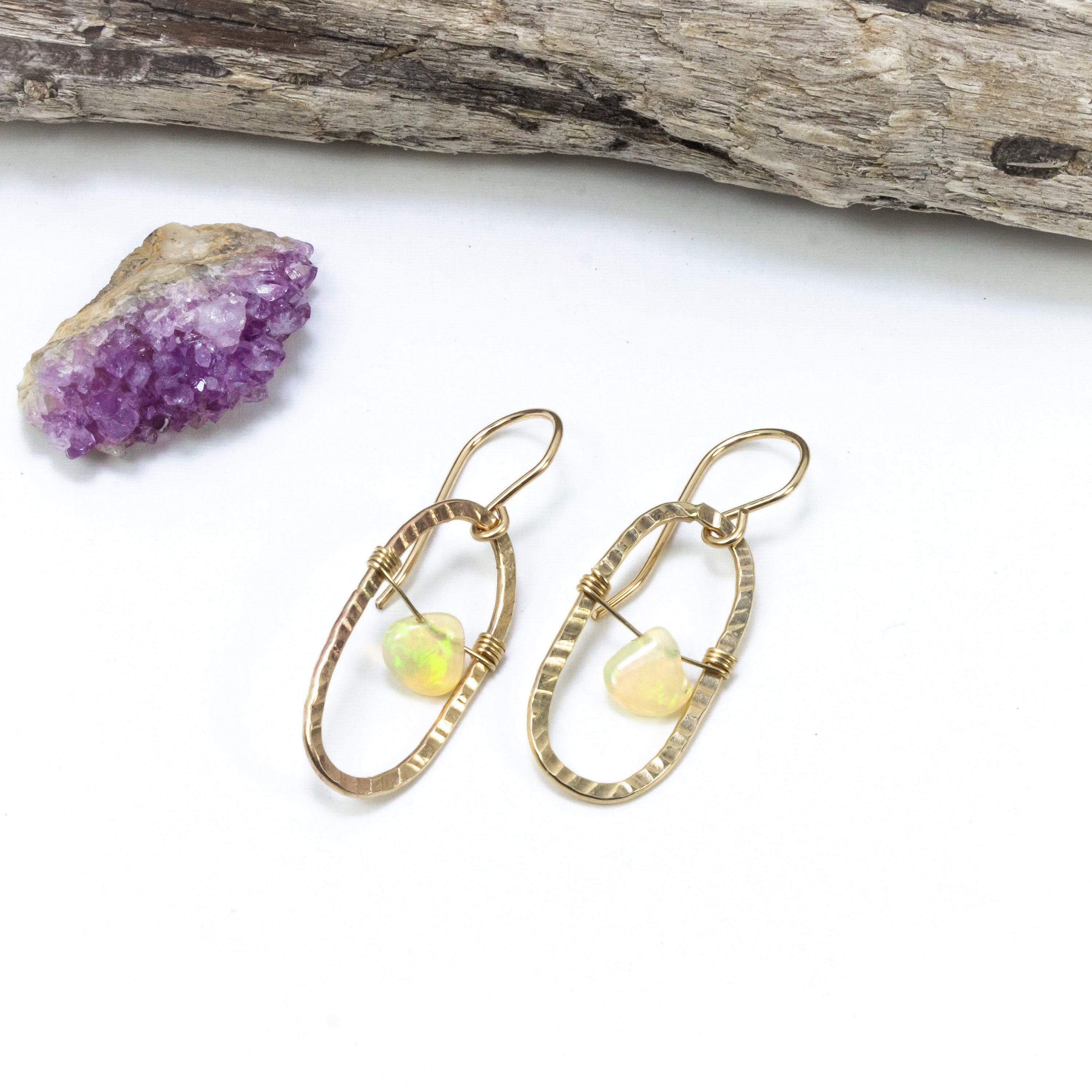 handmade gold filled opal earrings laura j designs