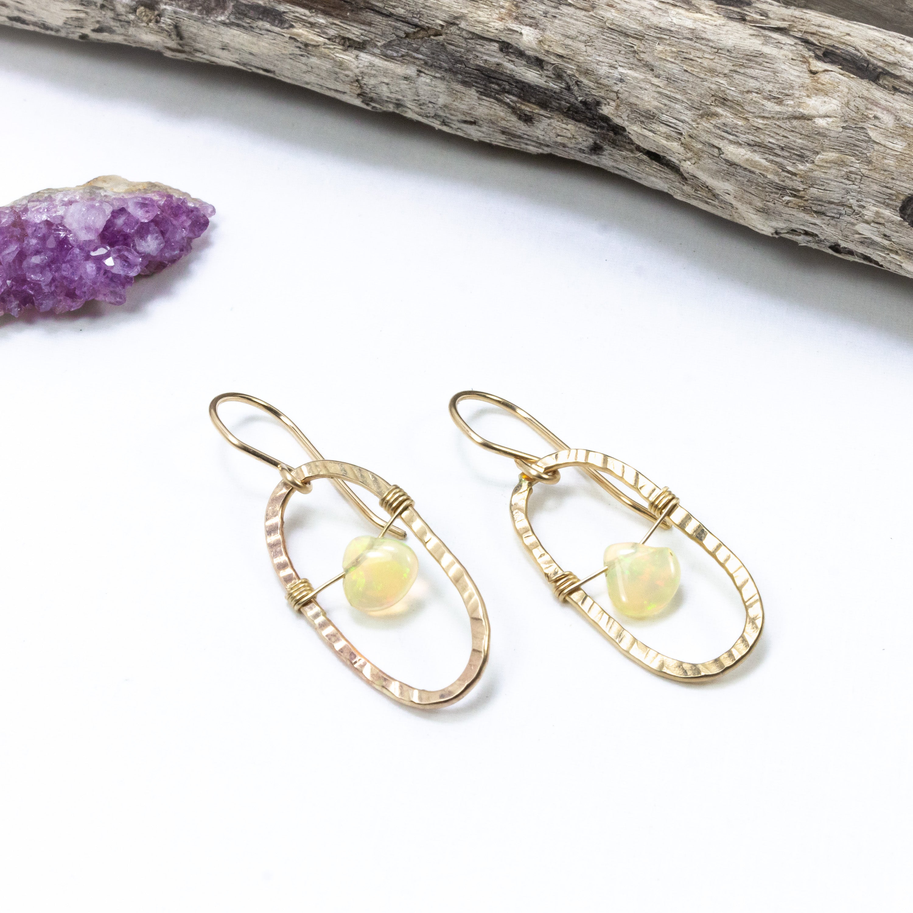 handmade gold filled opal earrings laura j designs