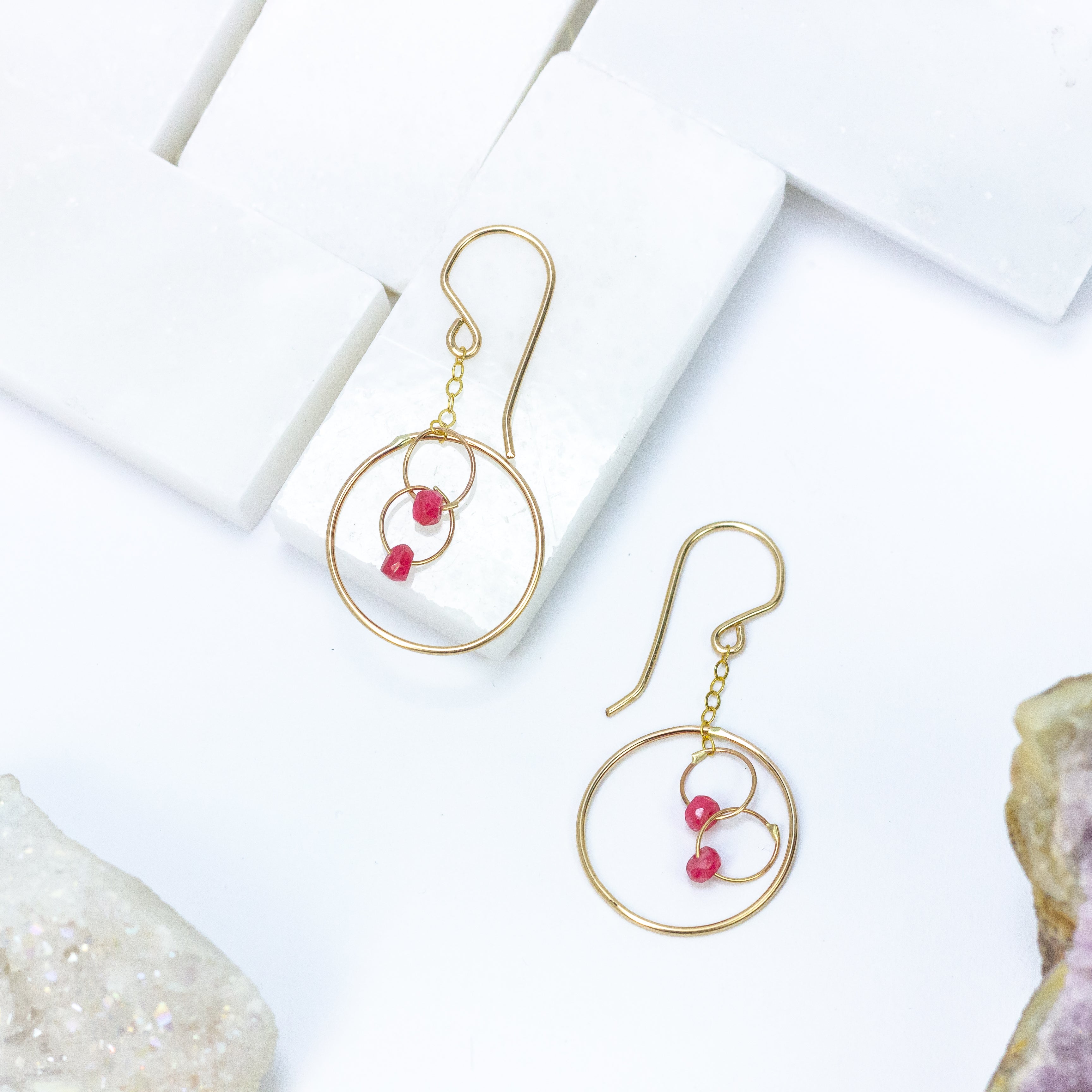 handmade gold filled ruby earrings laura j designs