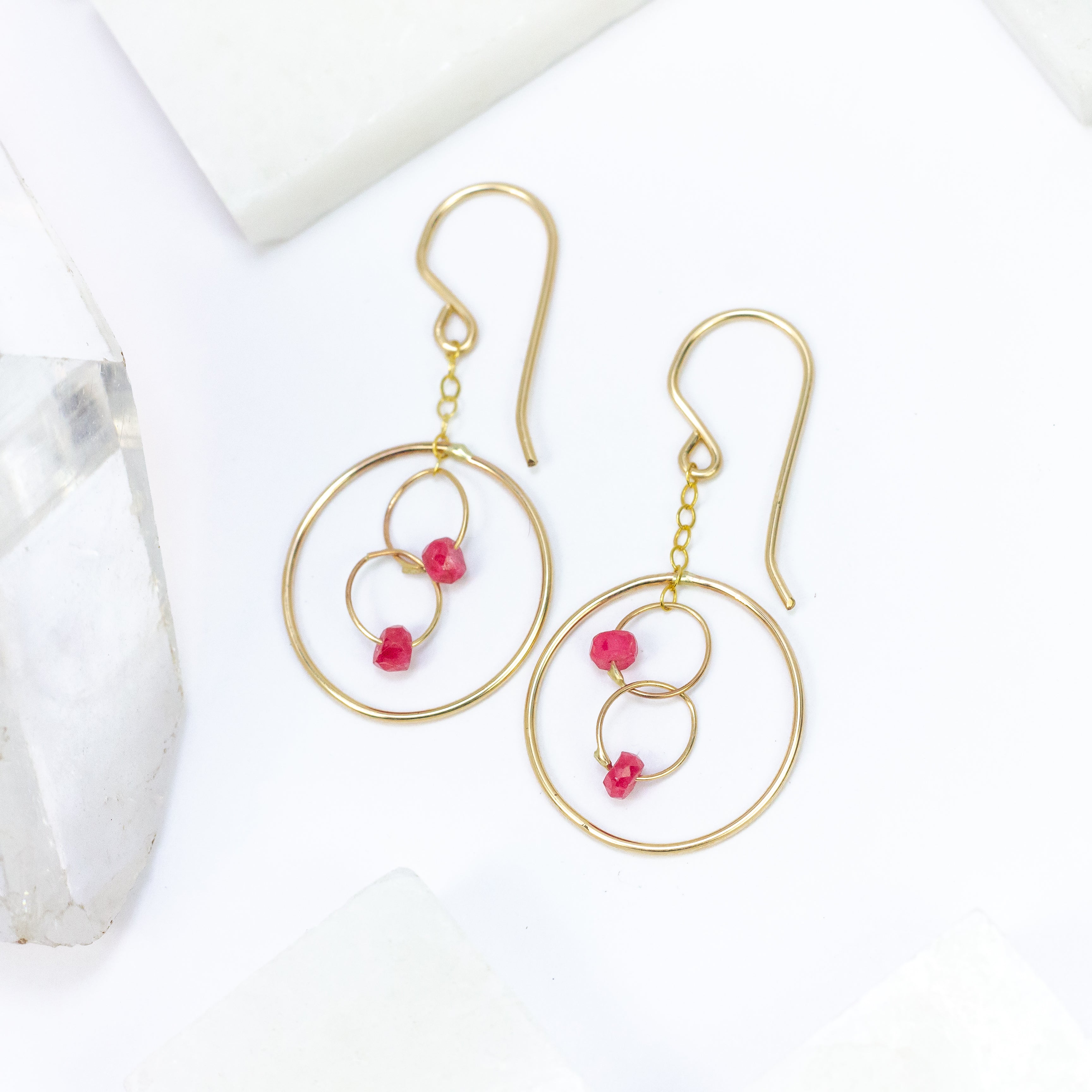 handmade gold filled ruby earrings laura j designs