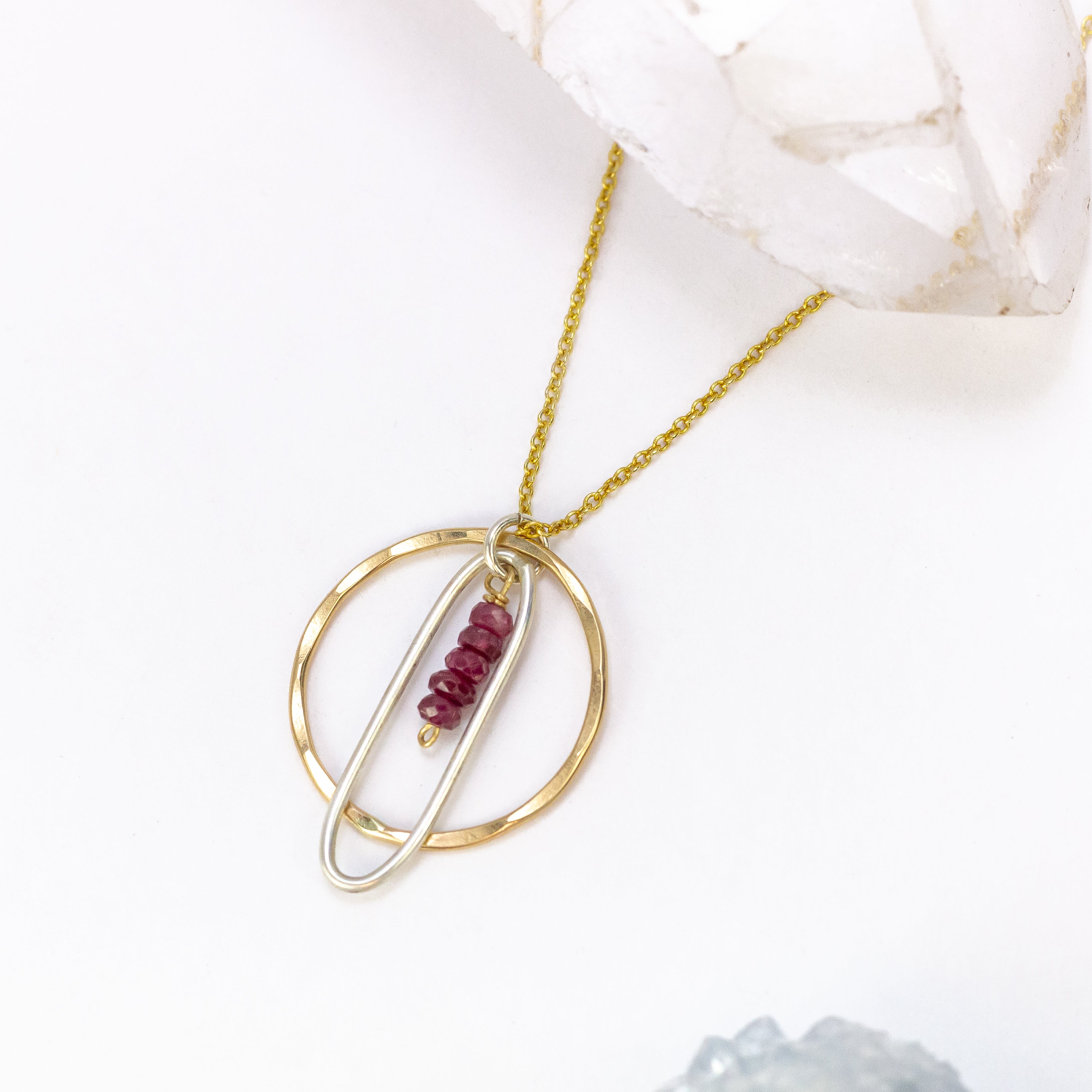 handmade gold filled ruby gemstone necklace laura j designs