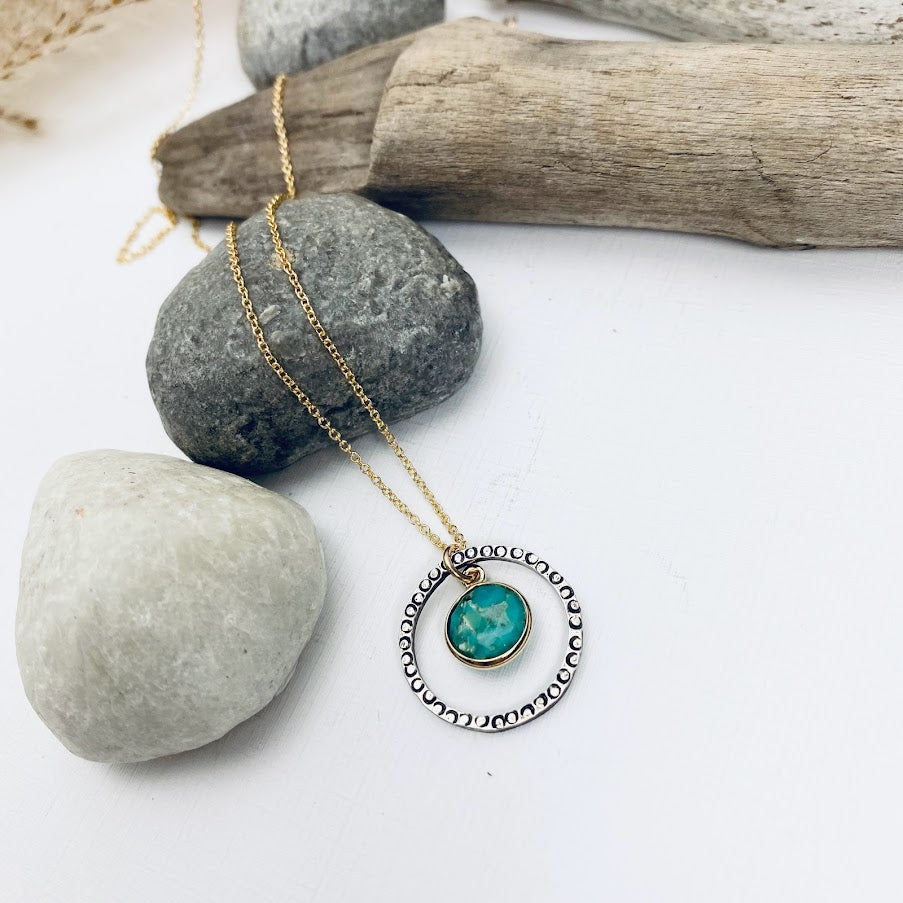 Mixed Metal Turquoise Necklace