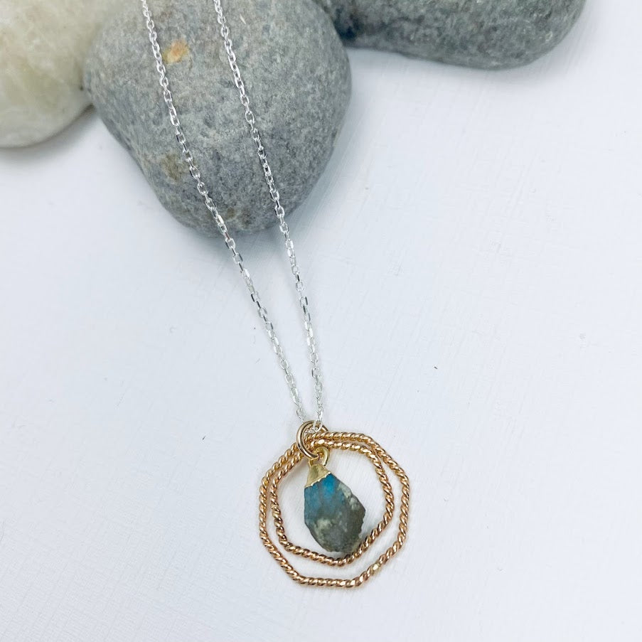Labradorite Wheel Necklace