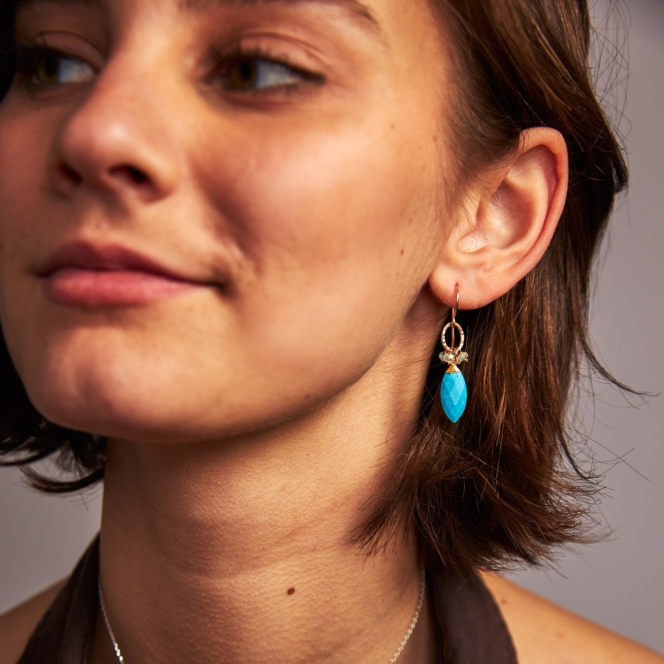 handmade gold filled turquoise opal gemstone earrings laura j designs