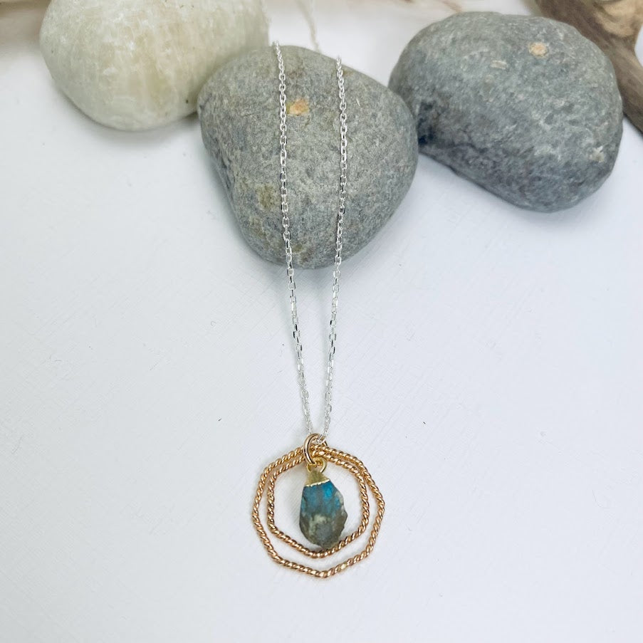 Labradorite Wheel Necklace