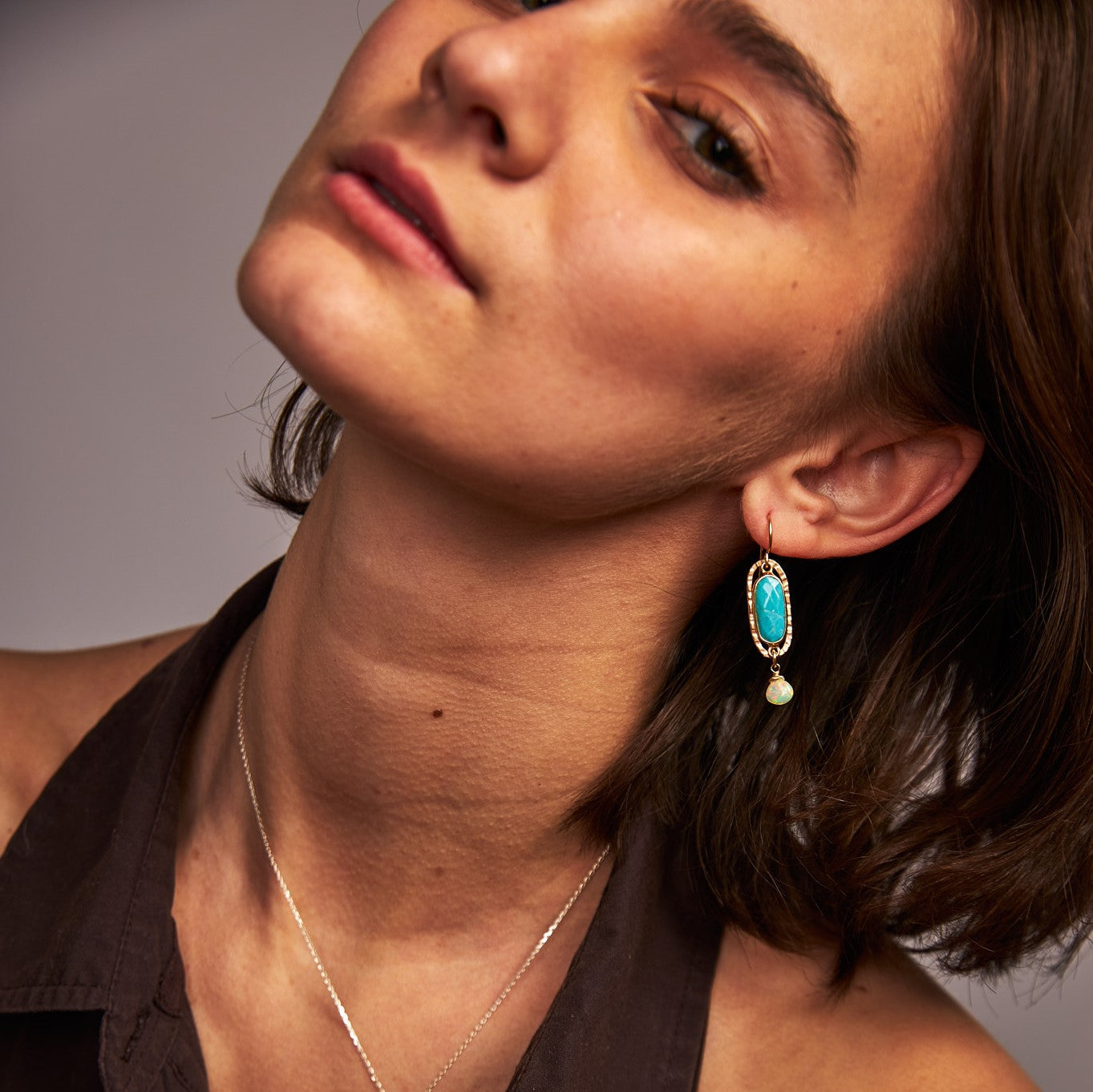 handmade gold filled turquoise opal earrings laura j designs