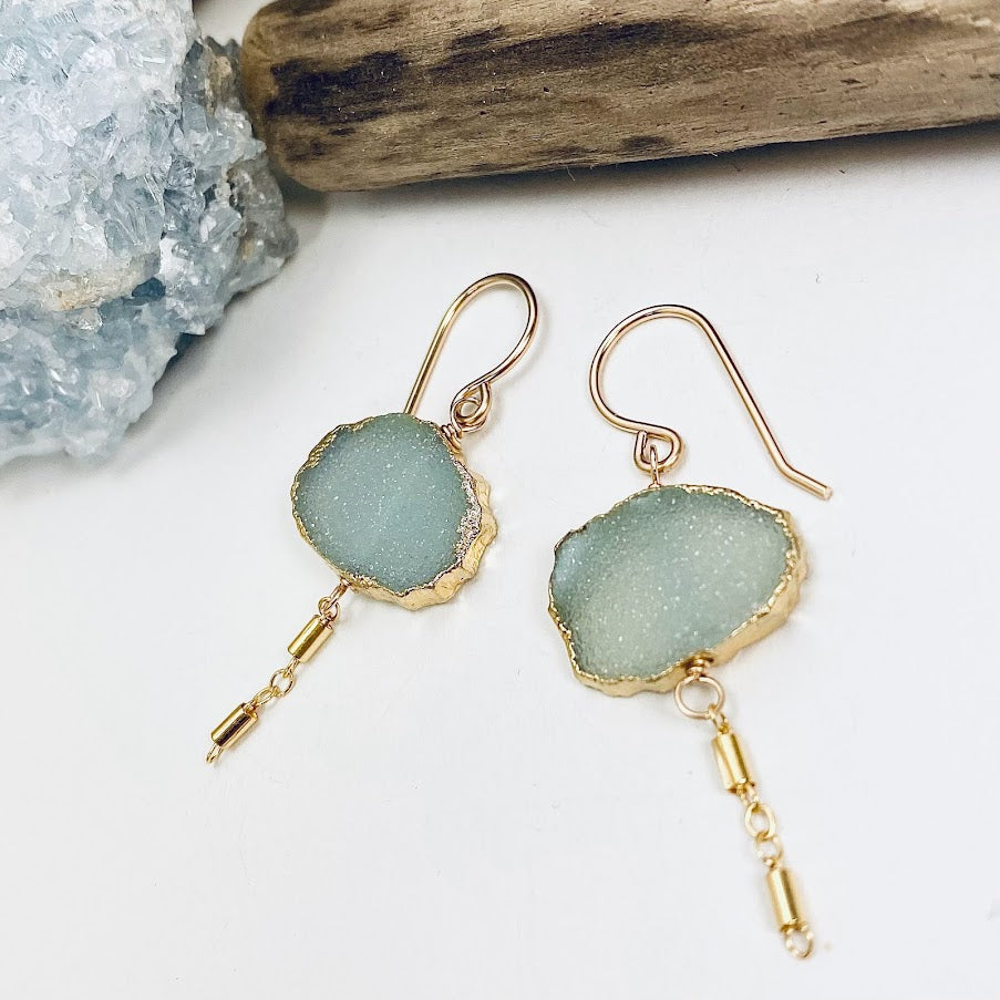 Druzy Chain Earrings