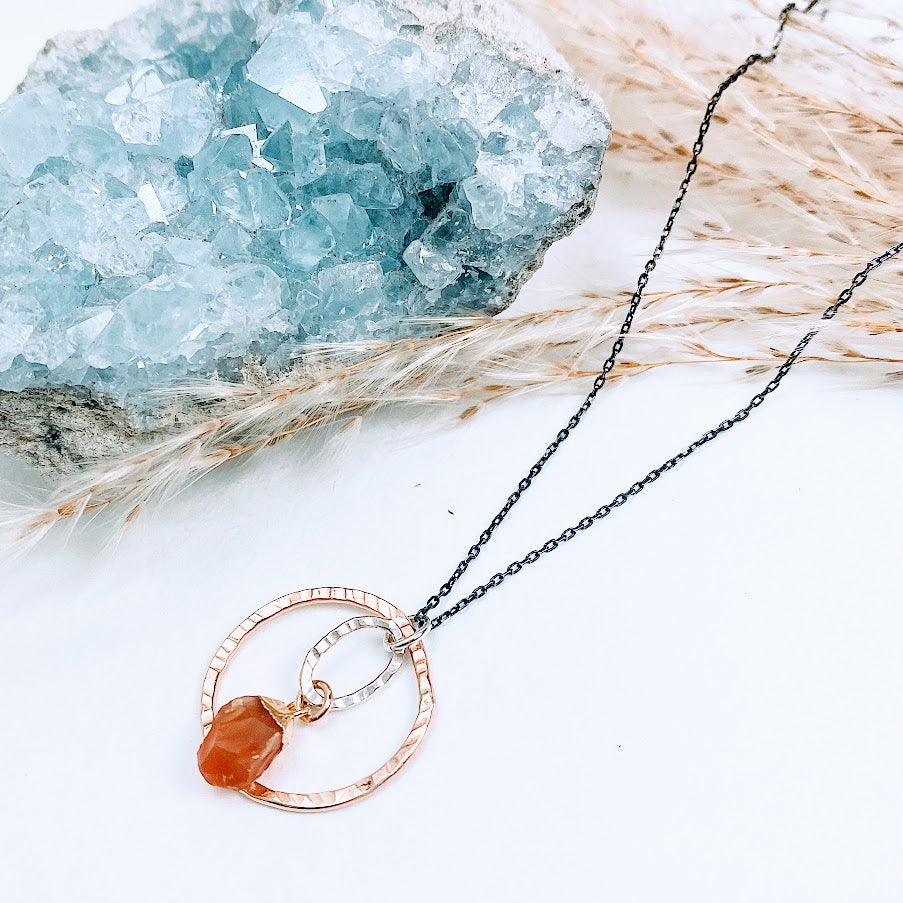 Carnelian Moonbeam Necklace
