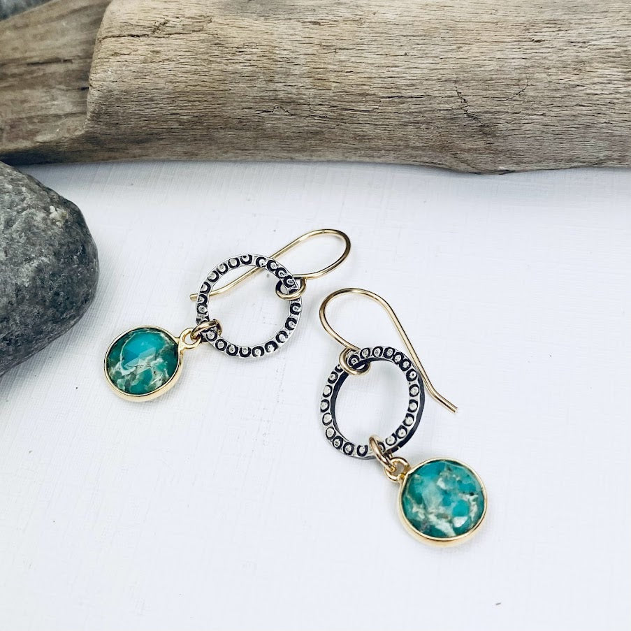 Oxidized Turquoise Earrings
