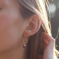 Ruby Honeycomb Earrings